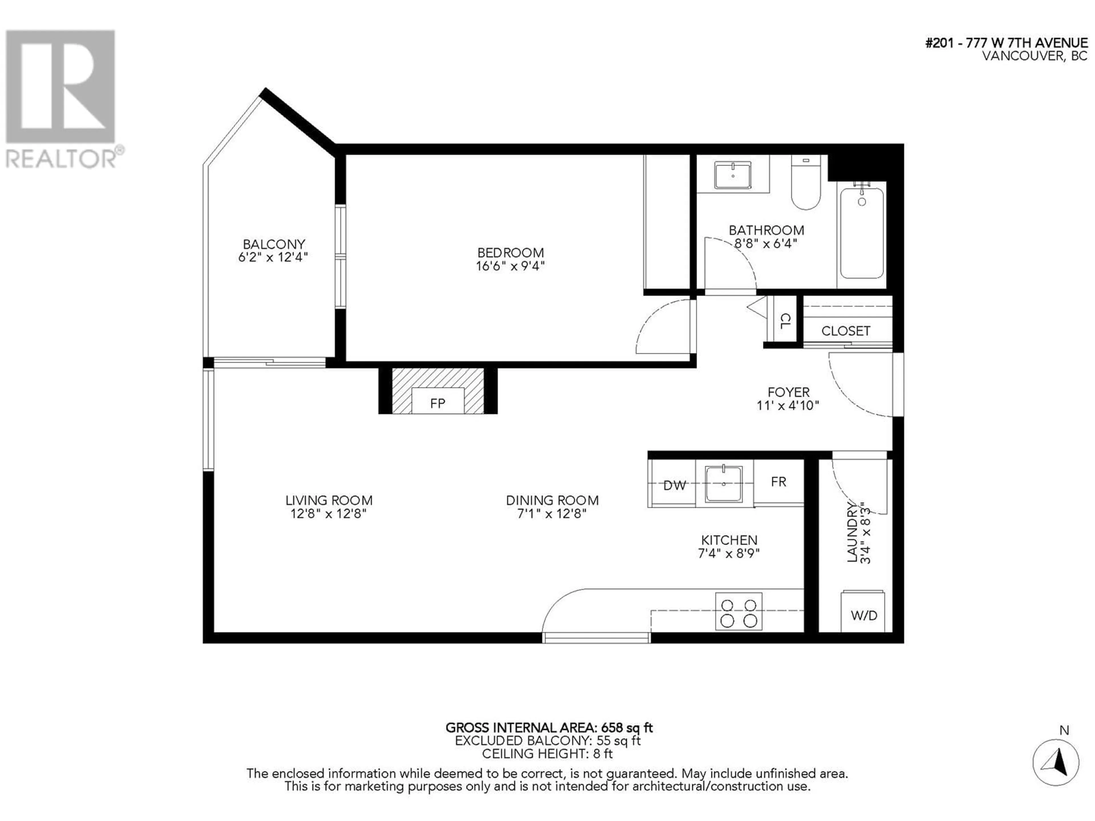 Floor plan for 201 - 777 7TH AVENUE, Vancouver British Columbia V5Z1B9