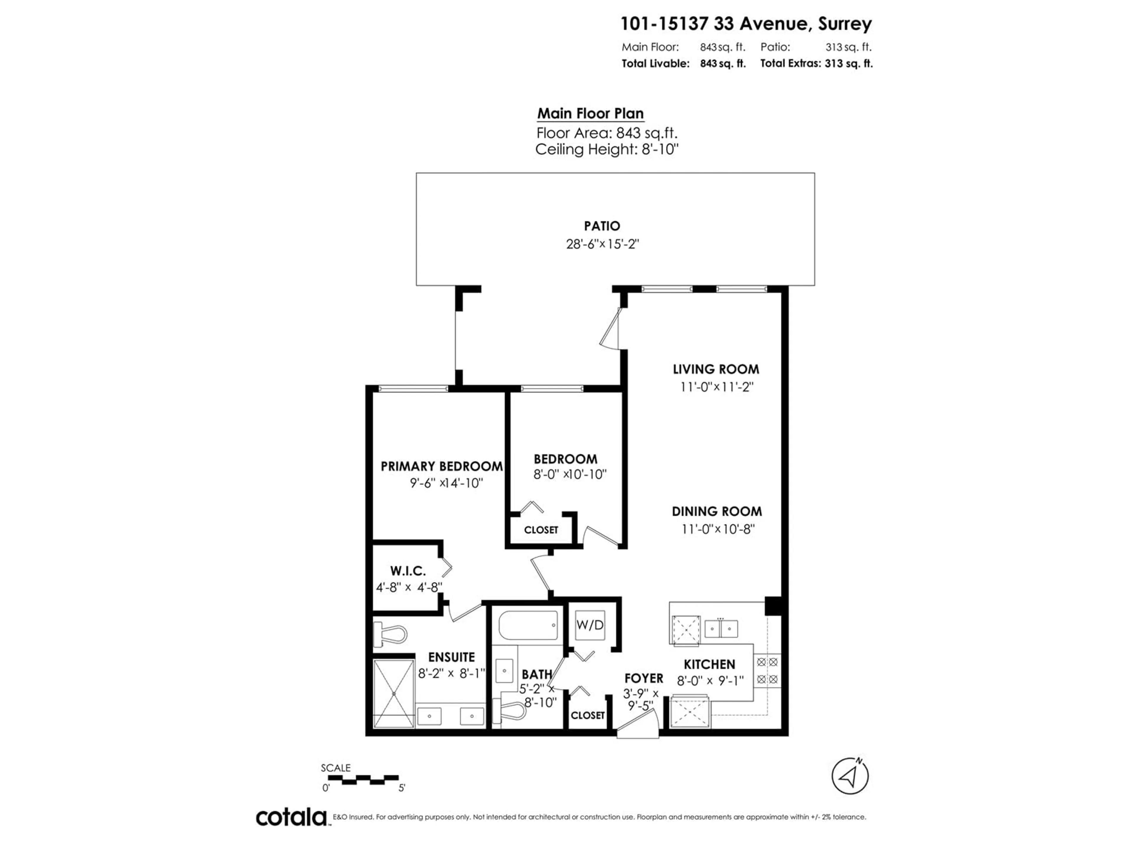 Floor plan for 101 - 15137 33, Surrey British Columbia V3Z0Y1