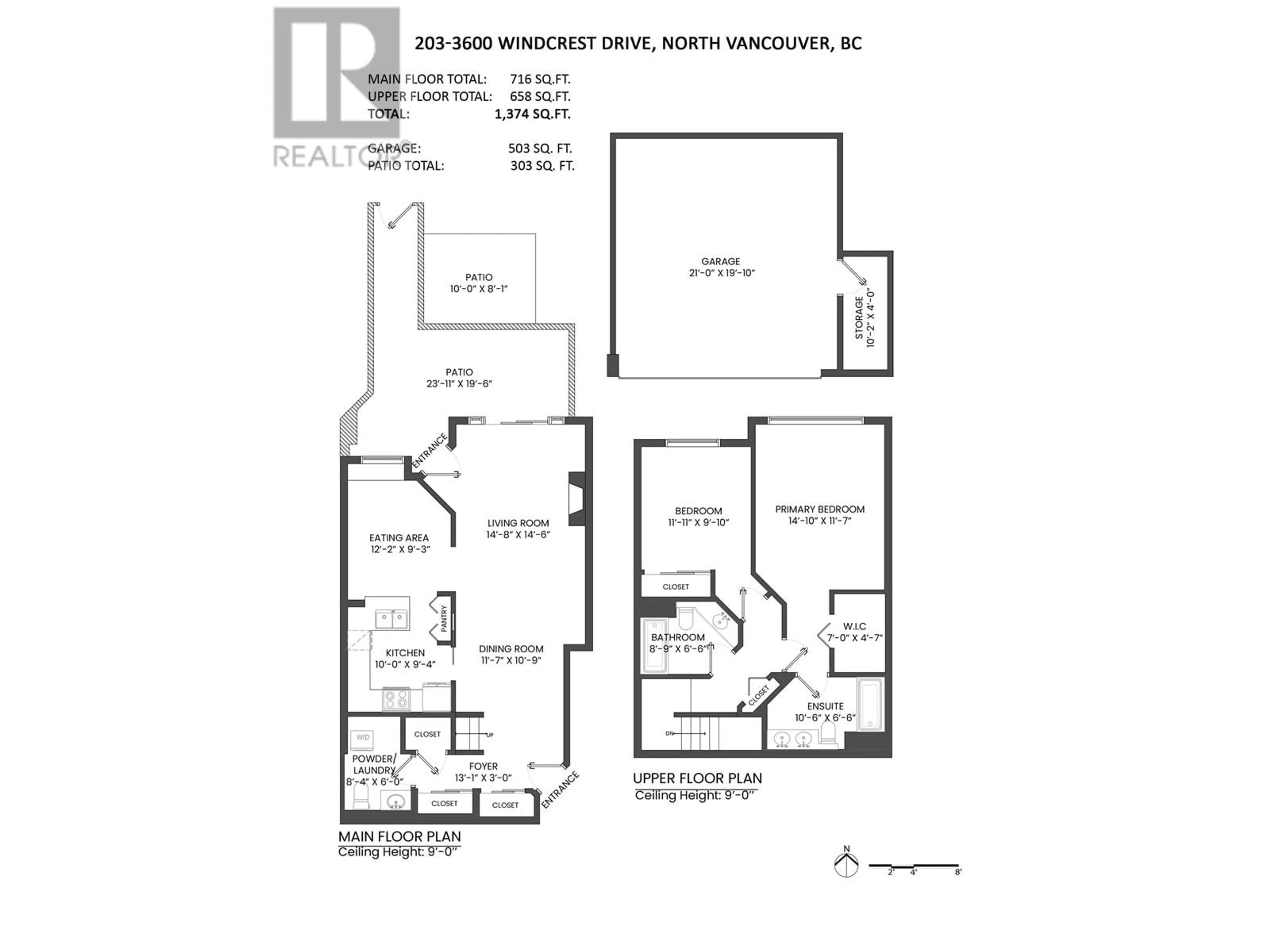 Floor plan for 203 - 3600 WINDCREST DRIVE, North Vancouver British Columbia V7G2S5
