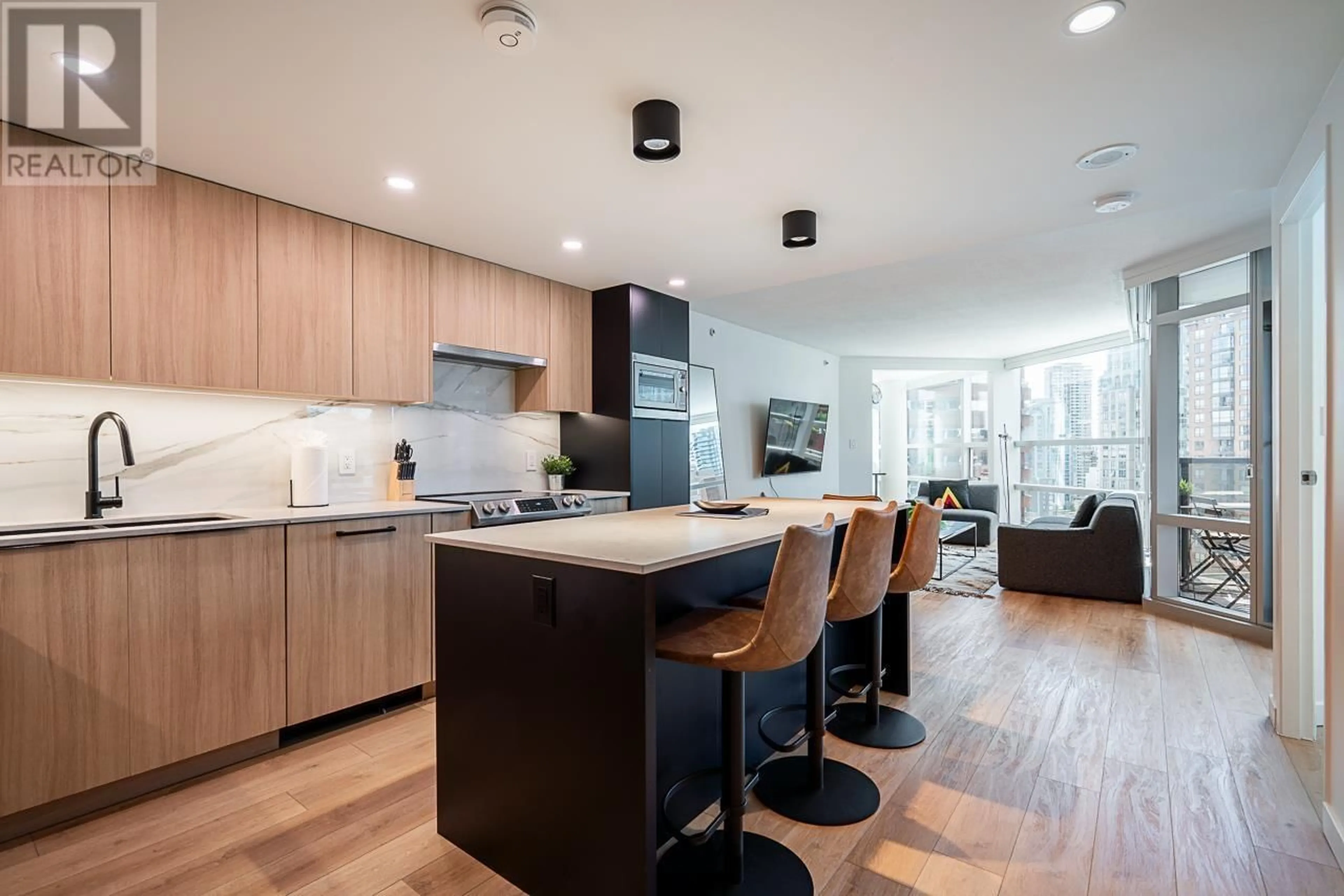 Open concept kitchen, wood/laminate floor for 1201 - 1050 BURRARD STREET, Vancouver British Columbia V6Z2S3