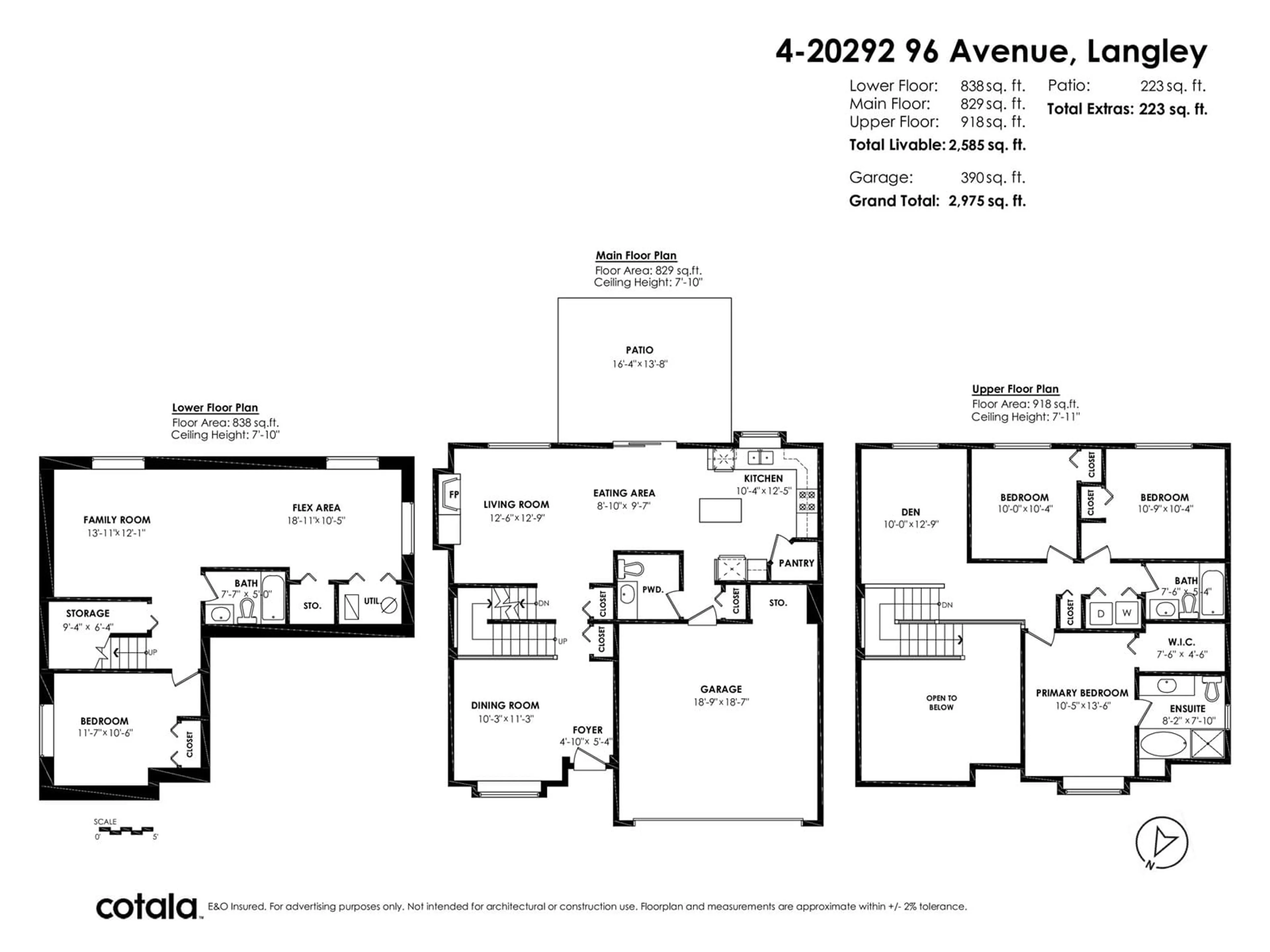 Floor plan for 4 - 20292 96, Langley British Columbia V1M4B6