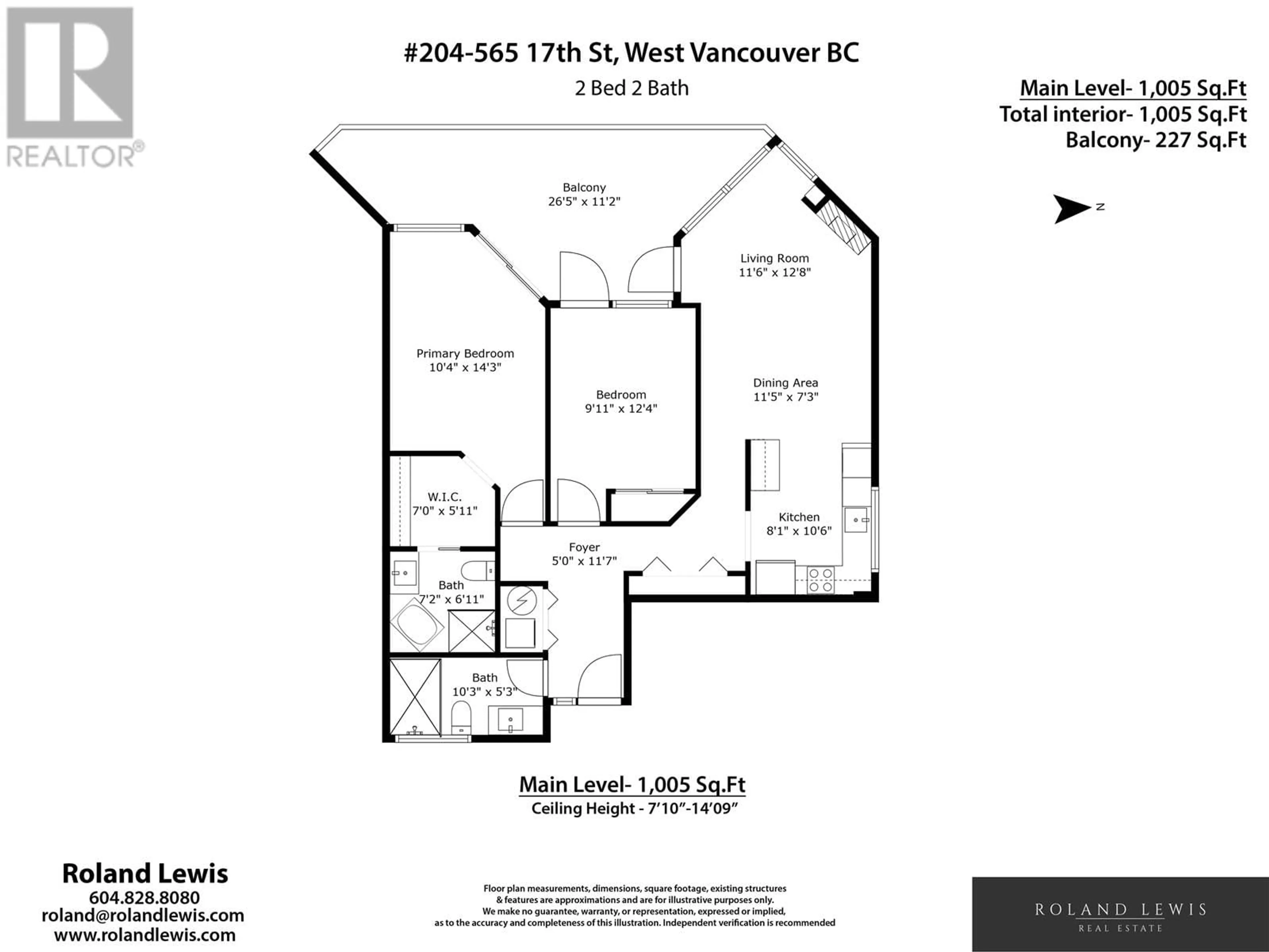 Floor plan for 204 - 565 17TH STREET, West Vancouver British Columbia V7V3S9