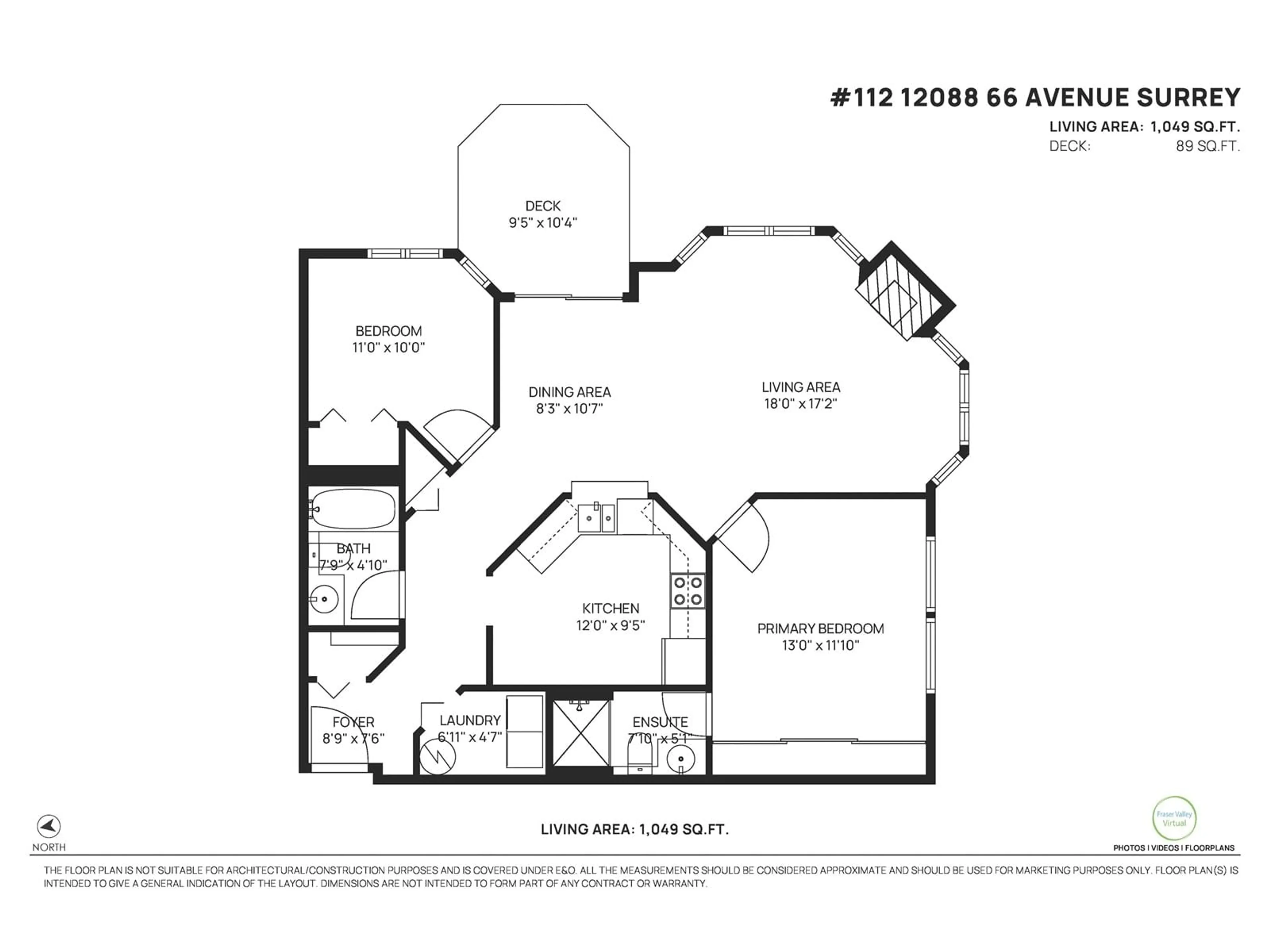 Floor plan for 112 - 12088 66, Surrey British Columbia V3W1Z9