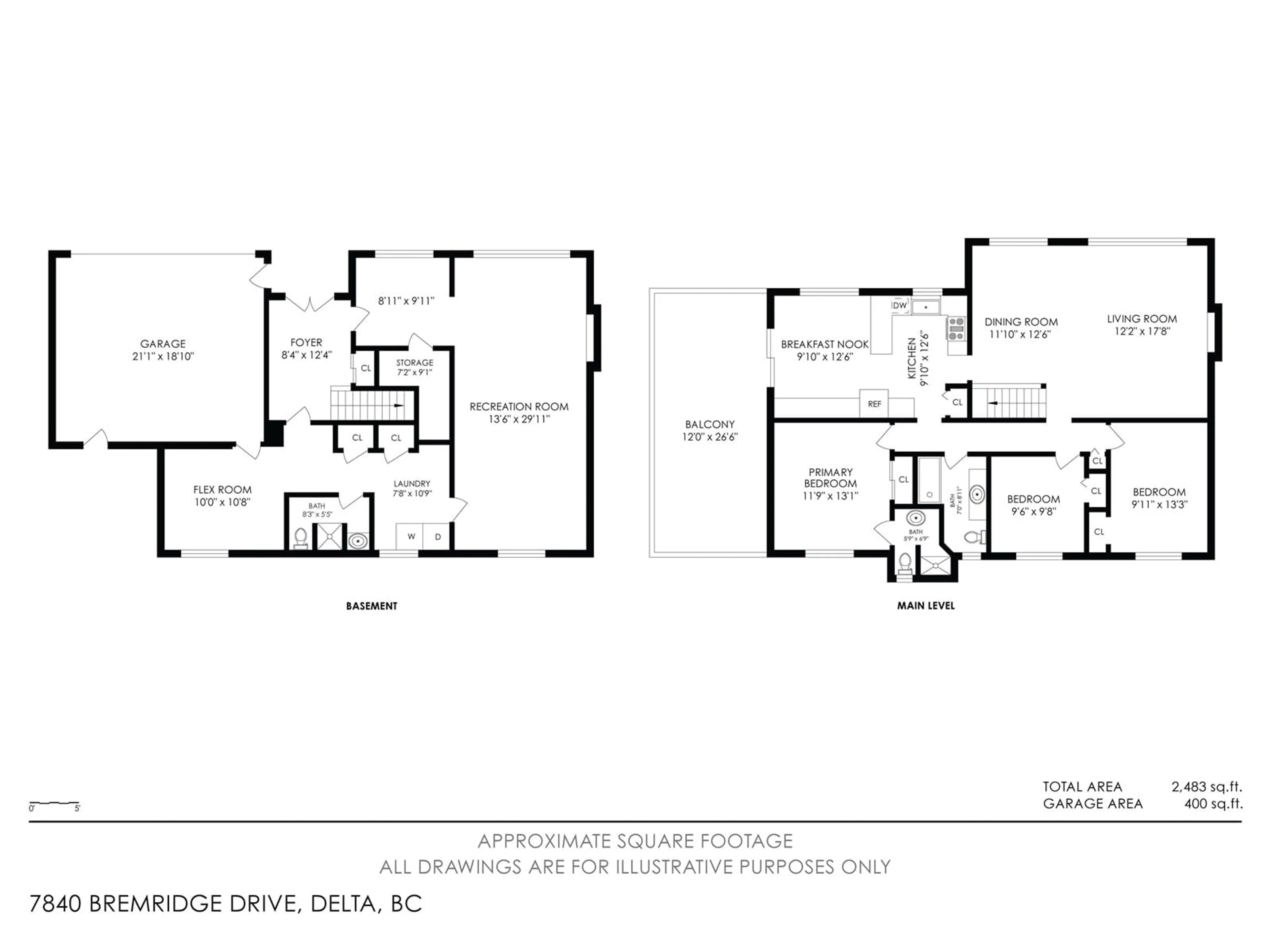 Floor plan for 7840 BREMRIDGE, Delta British Columbia V4C5E6