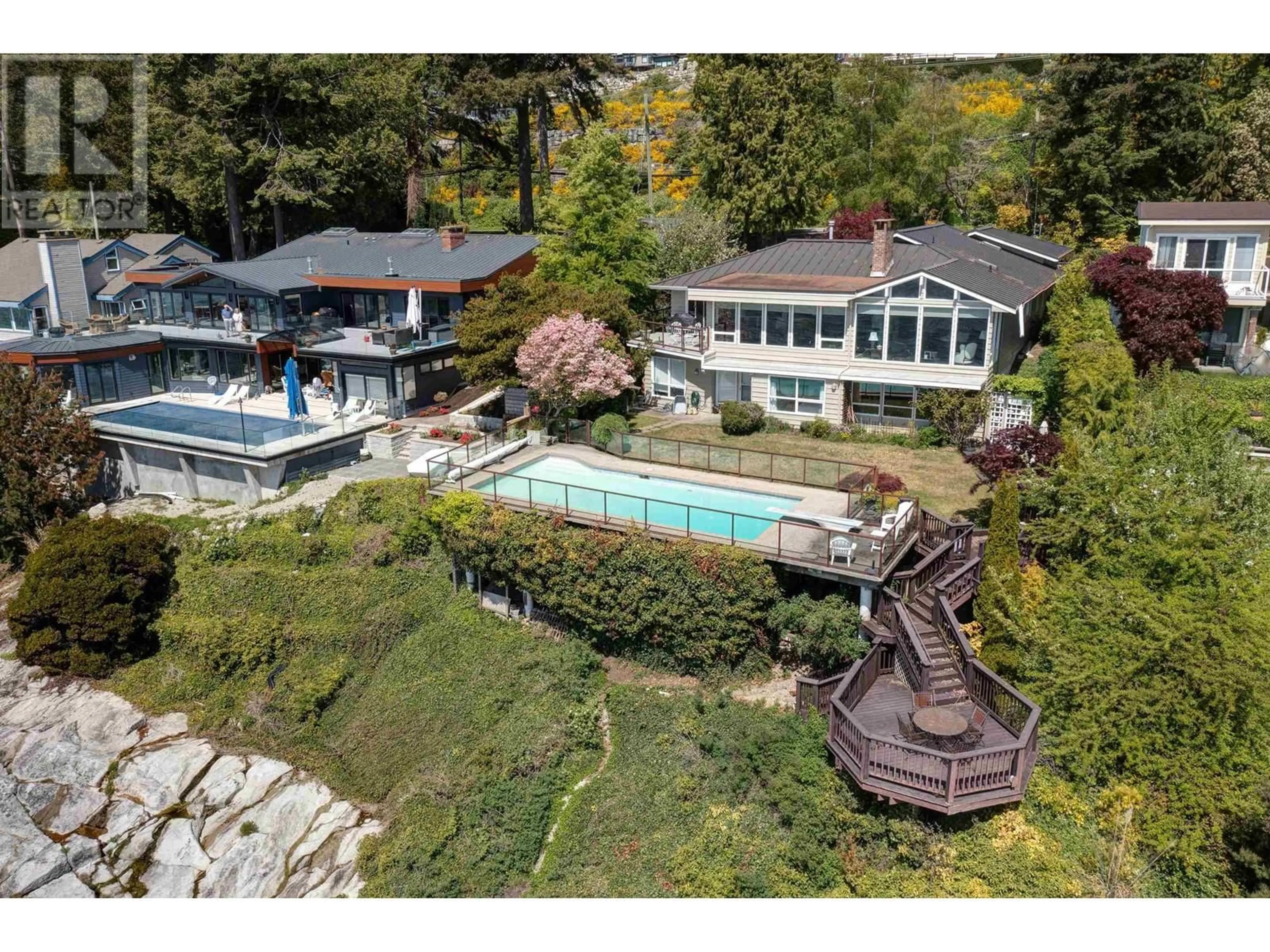 A pic from outside/outdoor area/front of a property/back of a property/a pic from drone, water/lake/river/ocean view for 5951 SUNSHINE COAST HIGHWAY, Sechelt British Columbia V0N3A7