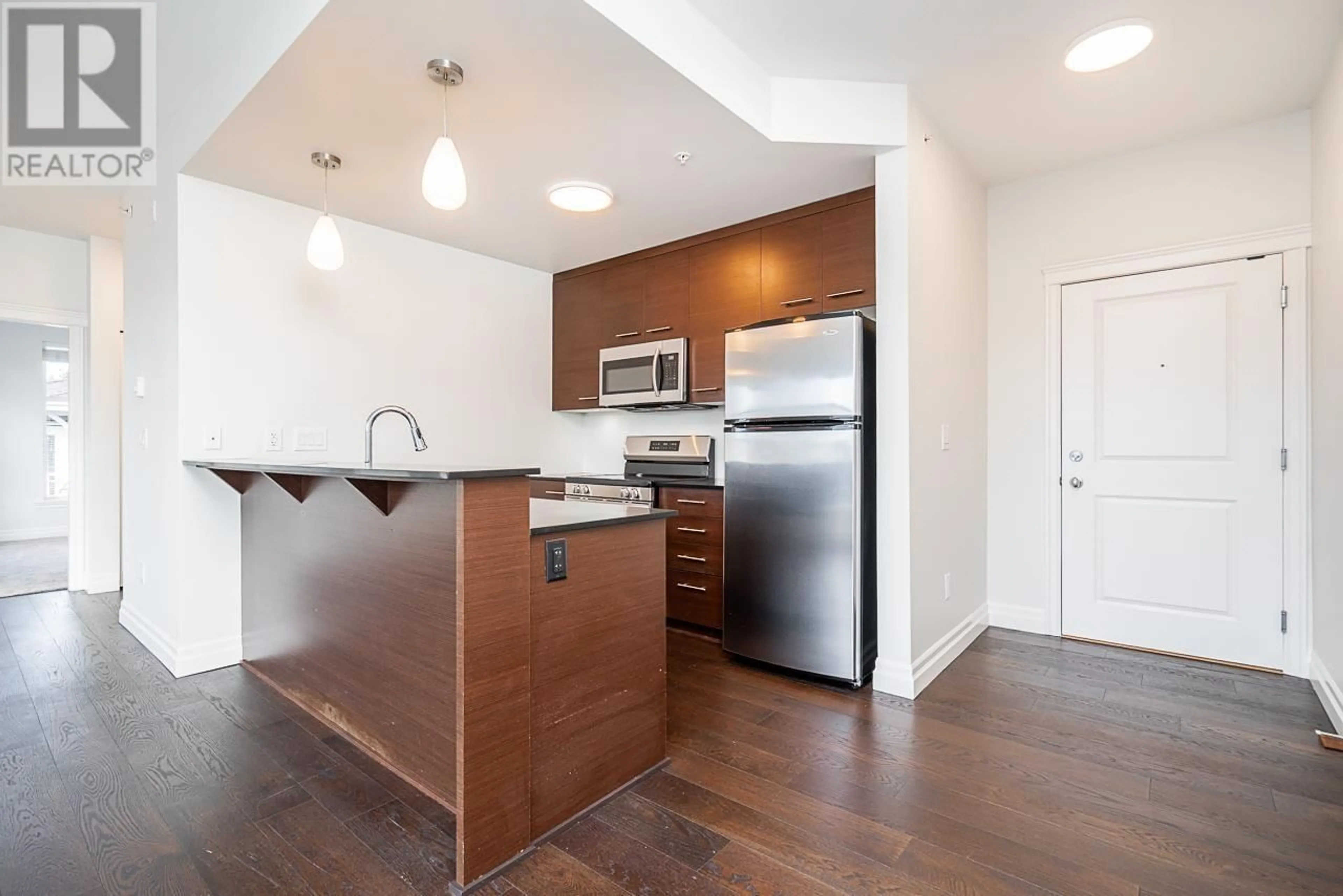 Standard kitchen, wood/laminate floor for 413 - 2343 ATKINS AVENUE, Port Coquitlam British Columbia V3C1Y7