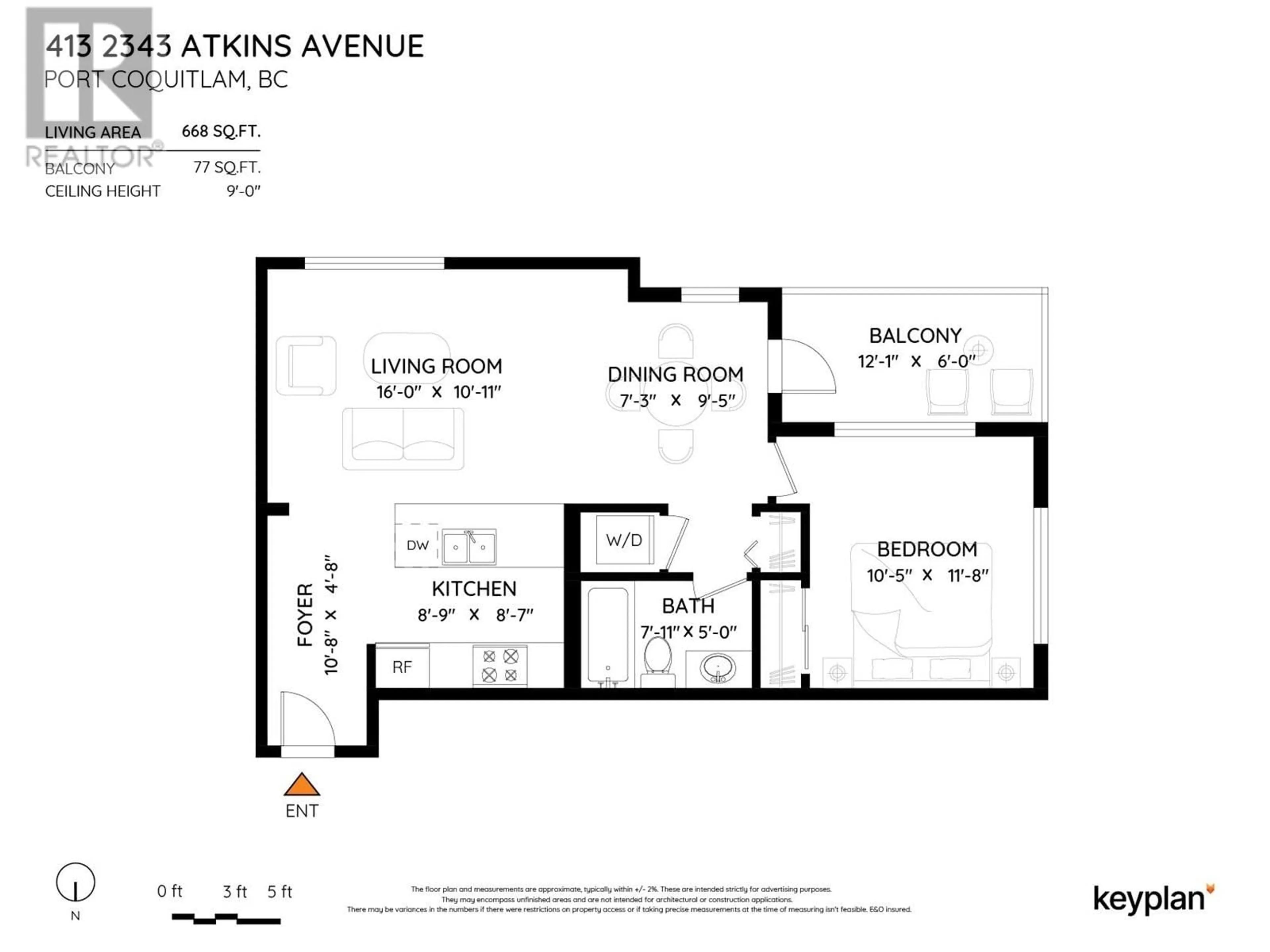 Floor plan for 413 - 2343 ATKINS AVENUE, Port Coquitlam British Columbia V3C1Y7