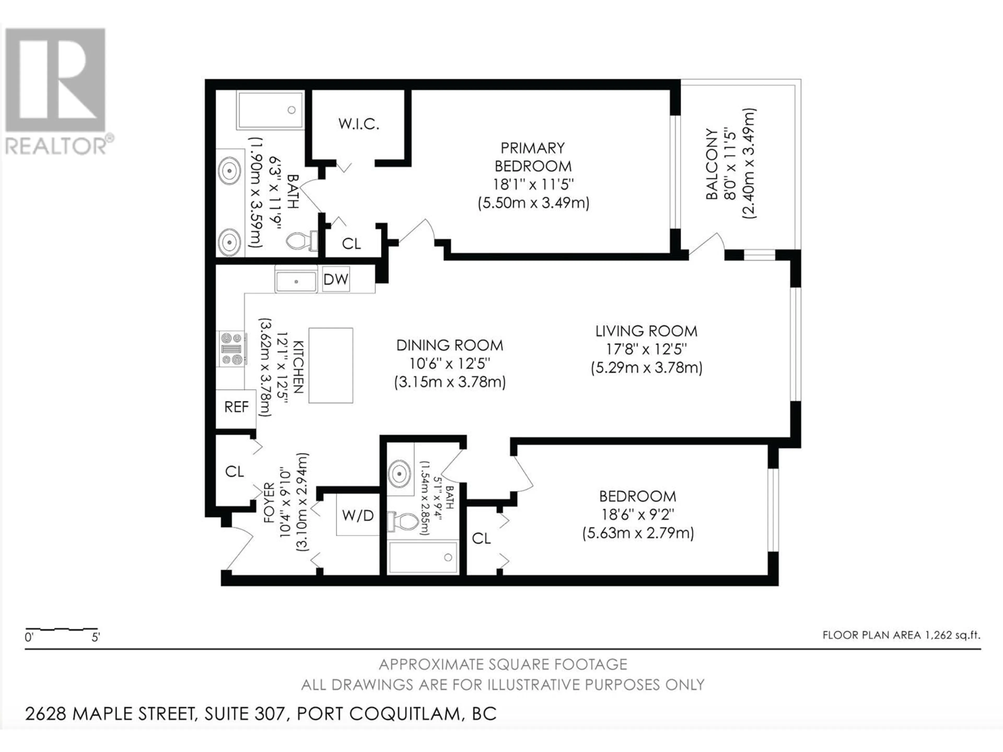 Floor plan for 307 - 2628 MAPLE STREET, Port Coquitlam British Columbia V3C0E2