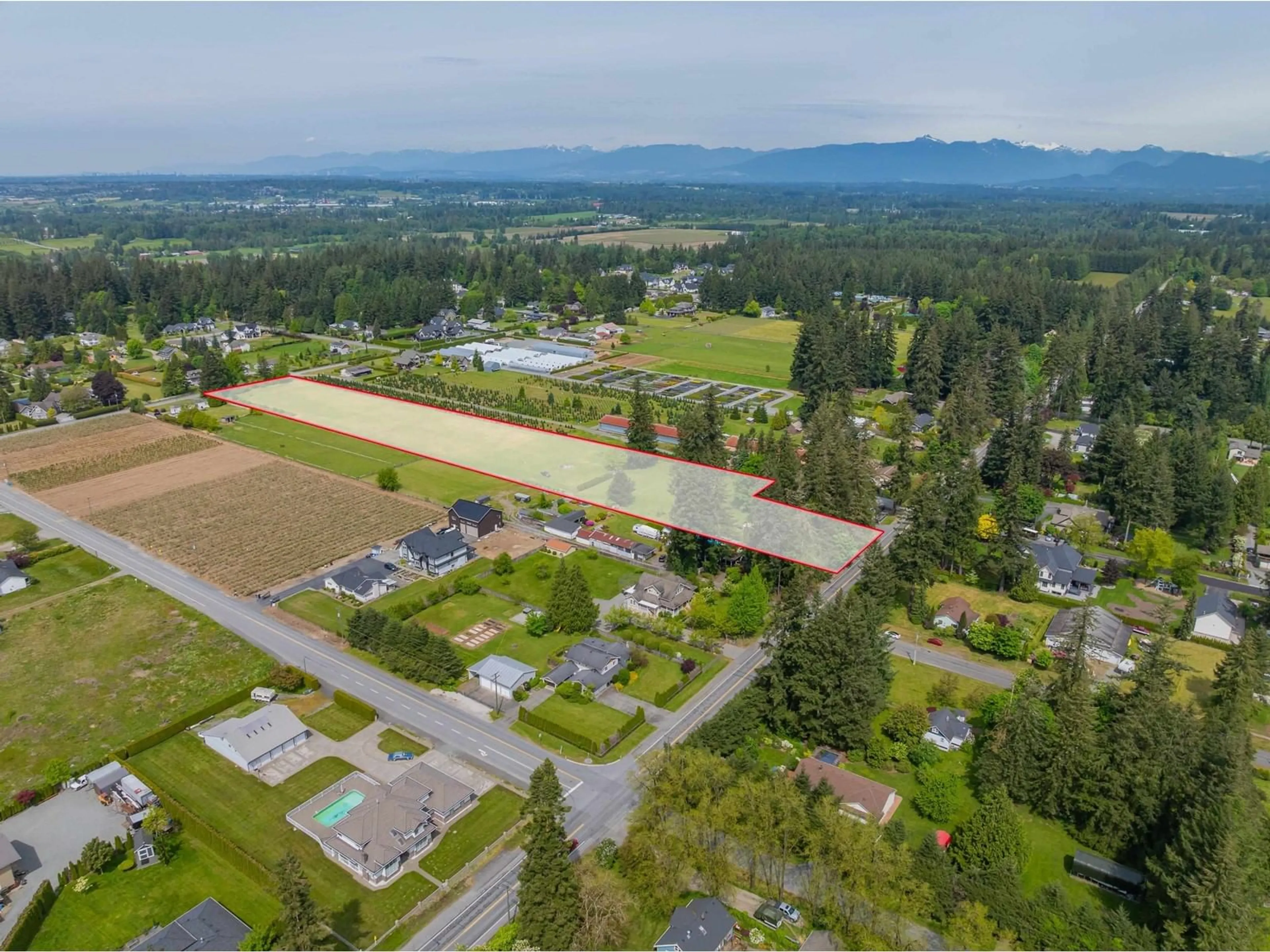 A pic from outside/outdoor area/front of a property/back of a property/a pic from drone, mountain view for 5281 240, Langley British Columbia V2Z2N3