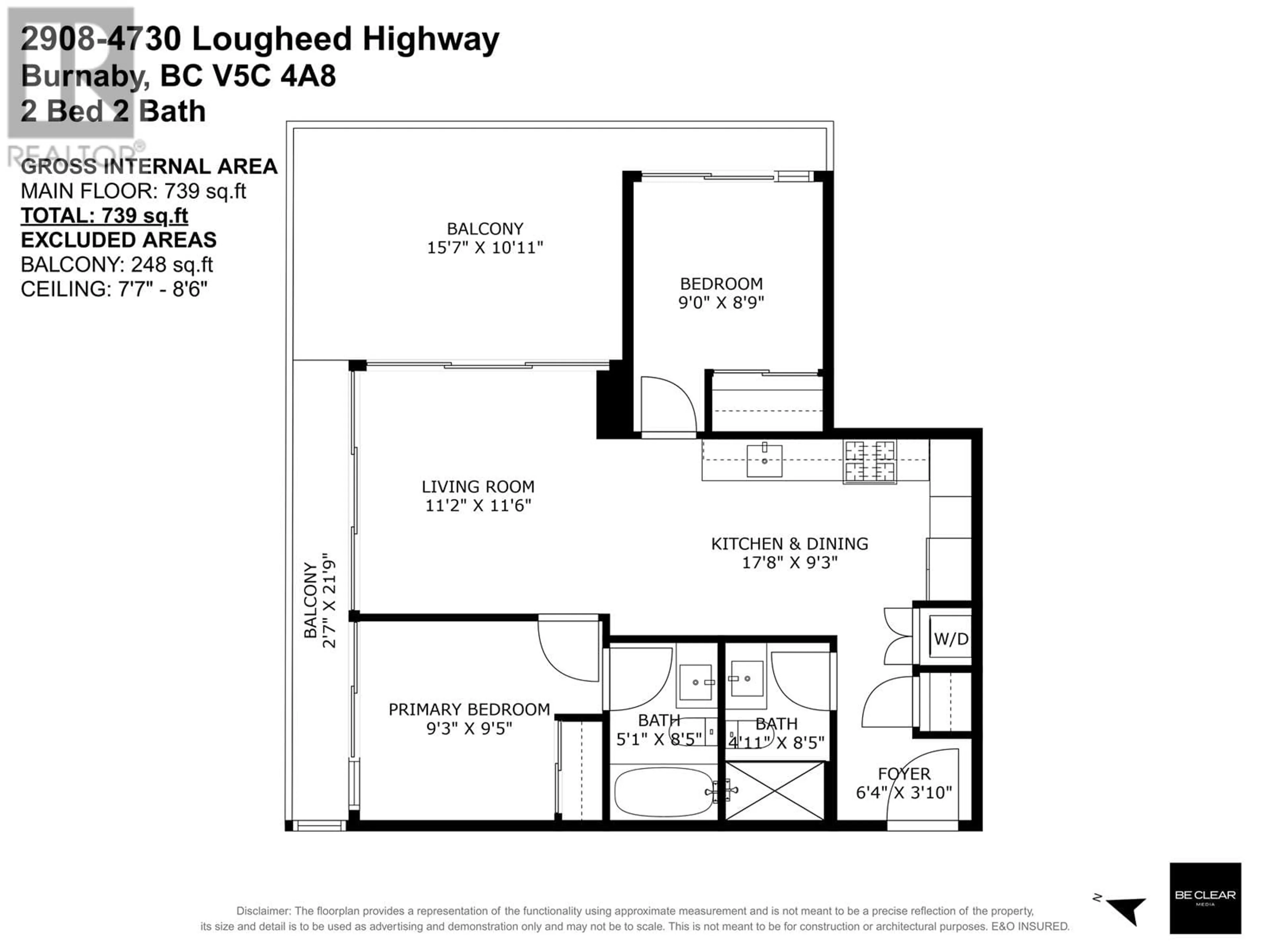 Floor plan for 2908 - 4730 LOUGHEED HIGHWAY, Burnaby British Columbia V5C0M9