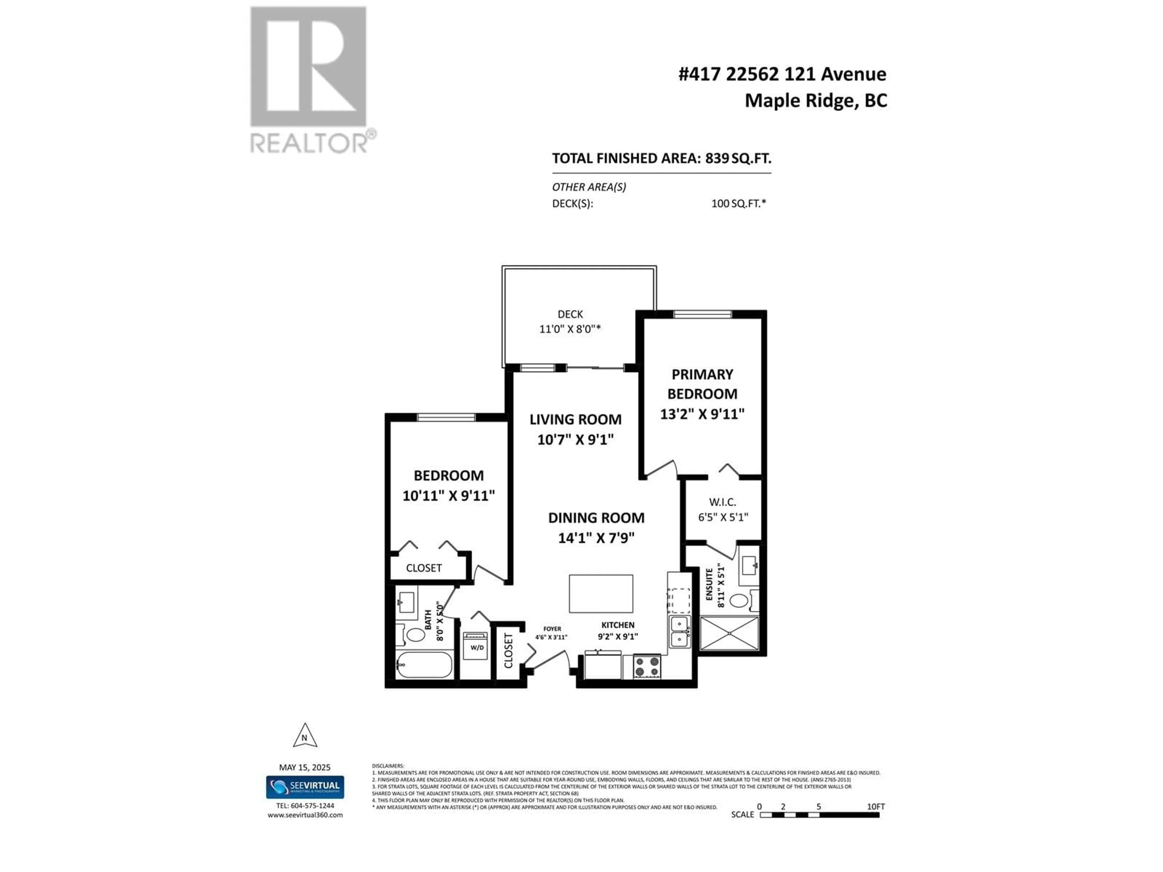 Floor plan for 417 - 22562 121 AVENUE, Maple Ridge British Columbia V2X3Y8