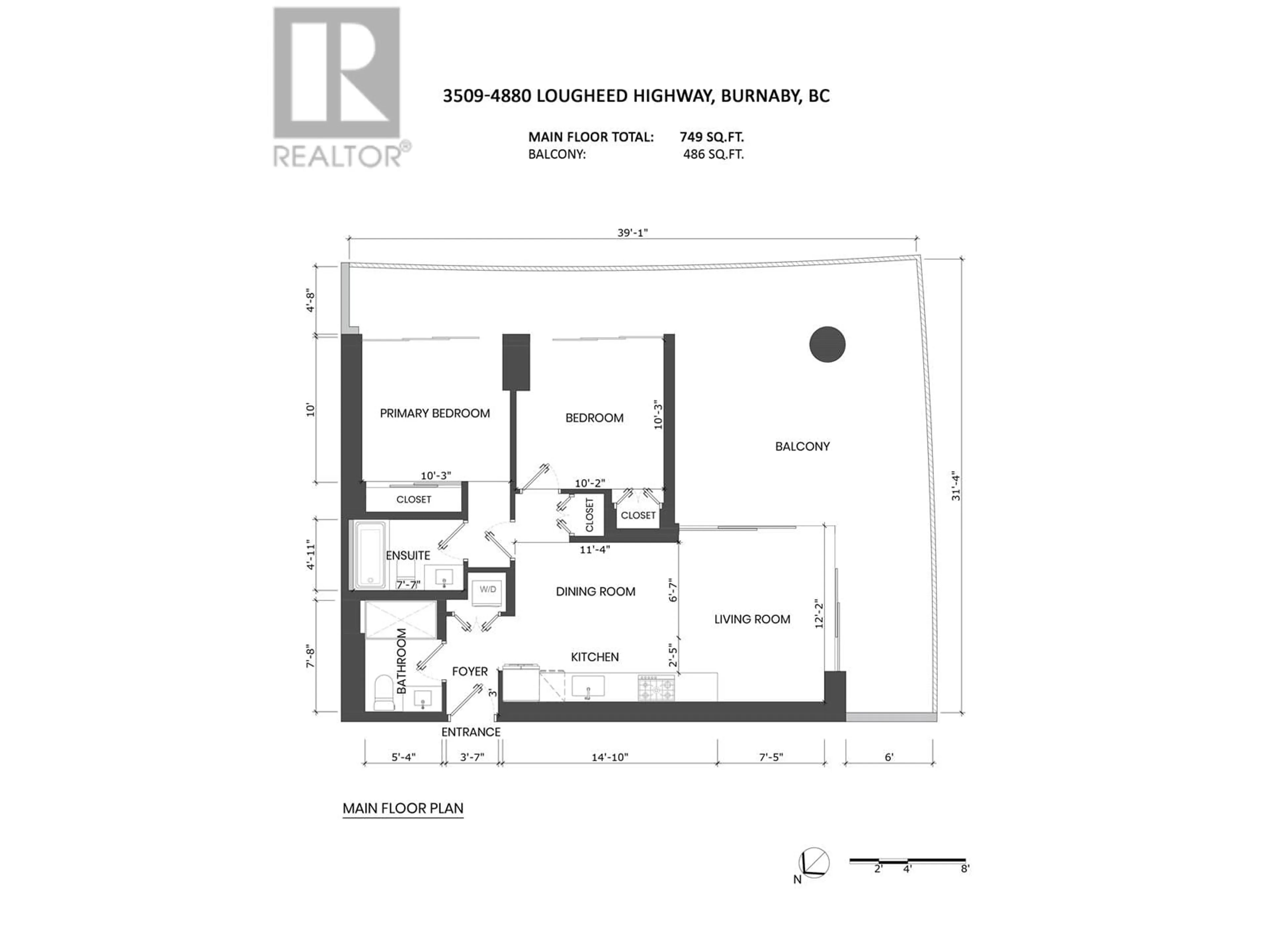 Floor plan for 2209 - 4880 LOUGHEED HIGHWAY, Burnaby British Columbia V5C0N1