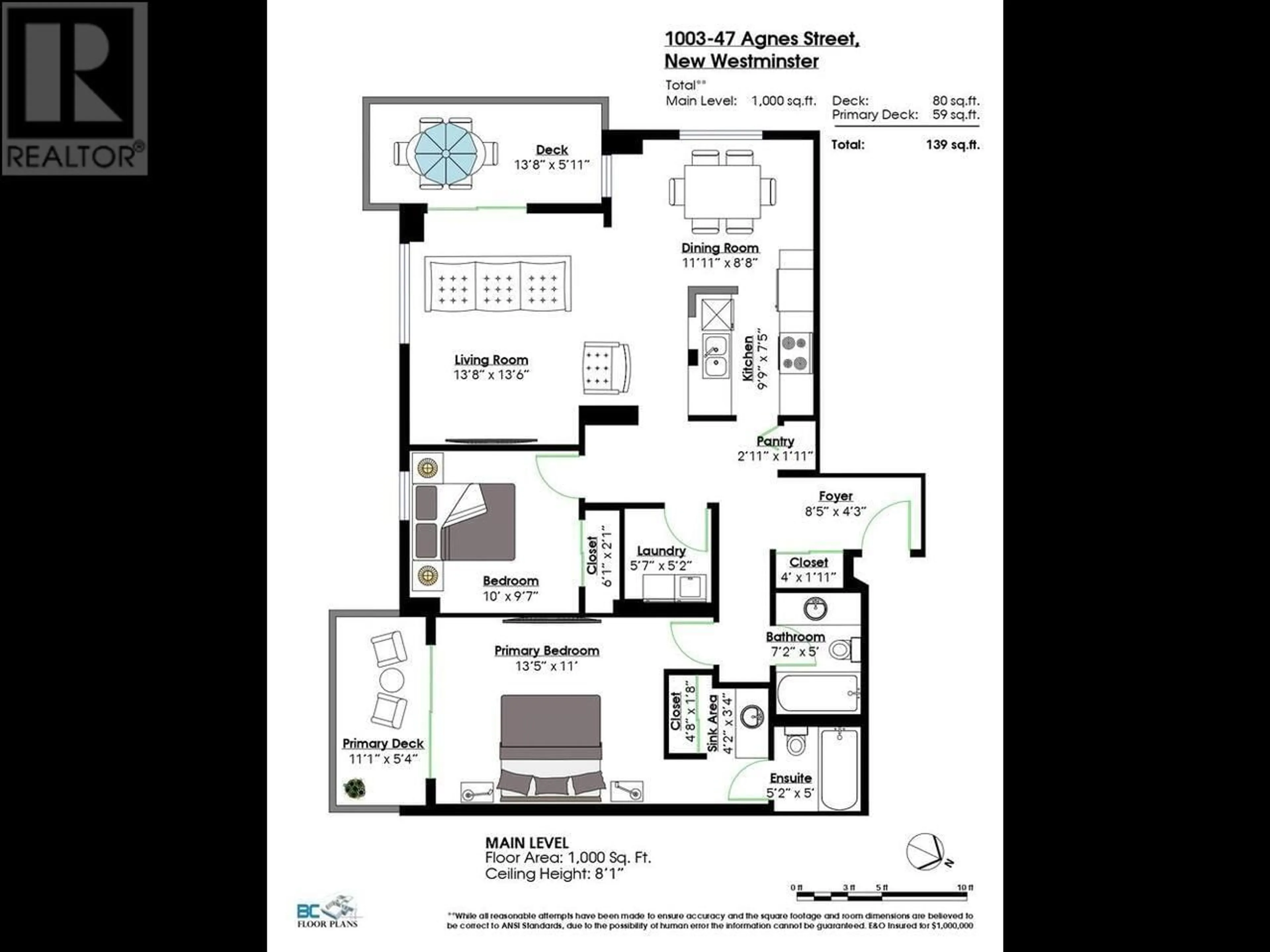 Floor plan for 1003 - 47 AGNES STREET, New Westminster British Columbia V3L1E2