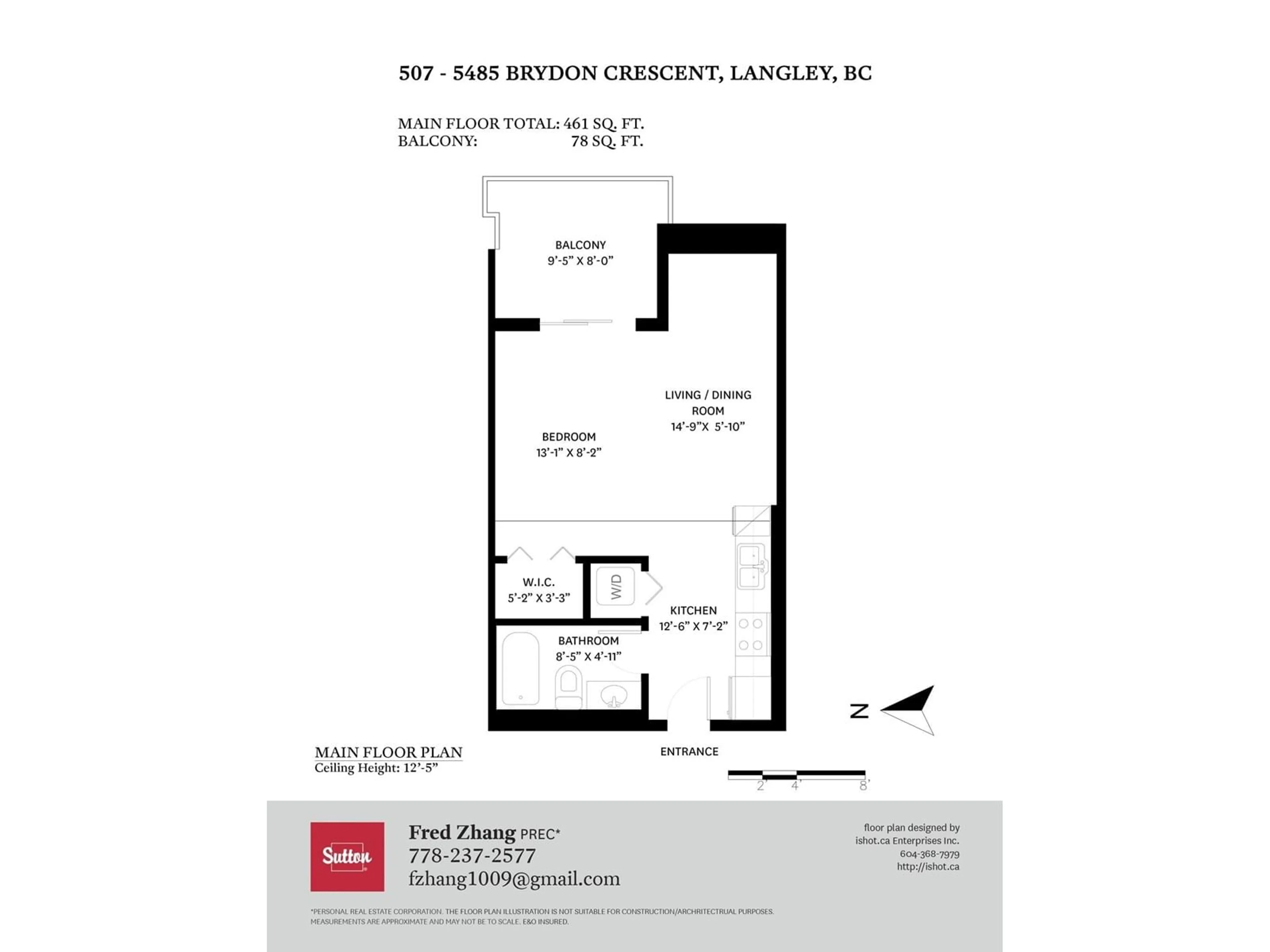 Floor plan for 407 - 5485 BRYDON, Langley British Columbia V3A0N5