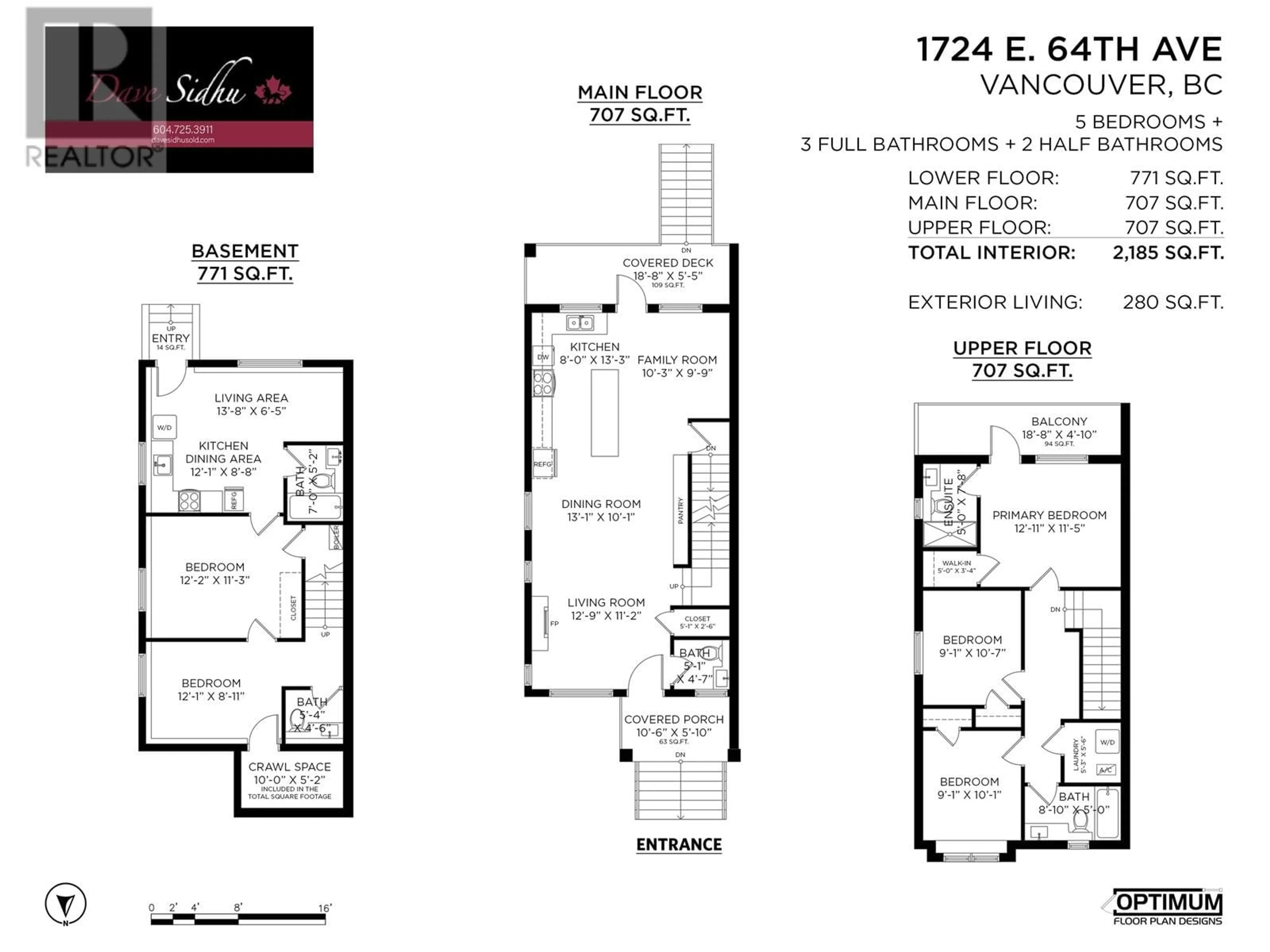 Floor plan for 1724 64TH AVENUE, Vancouver British Columbia V5P2M7