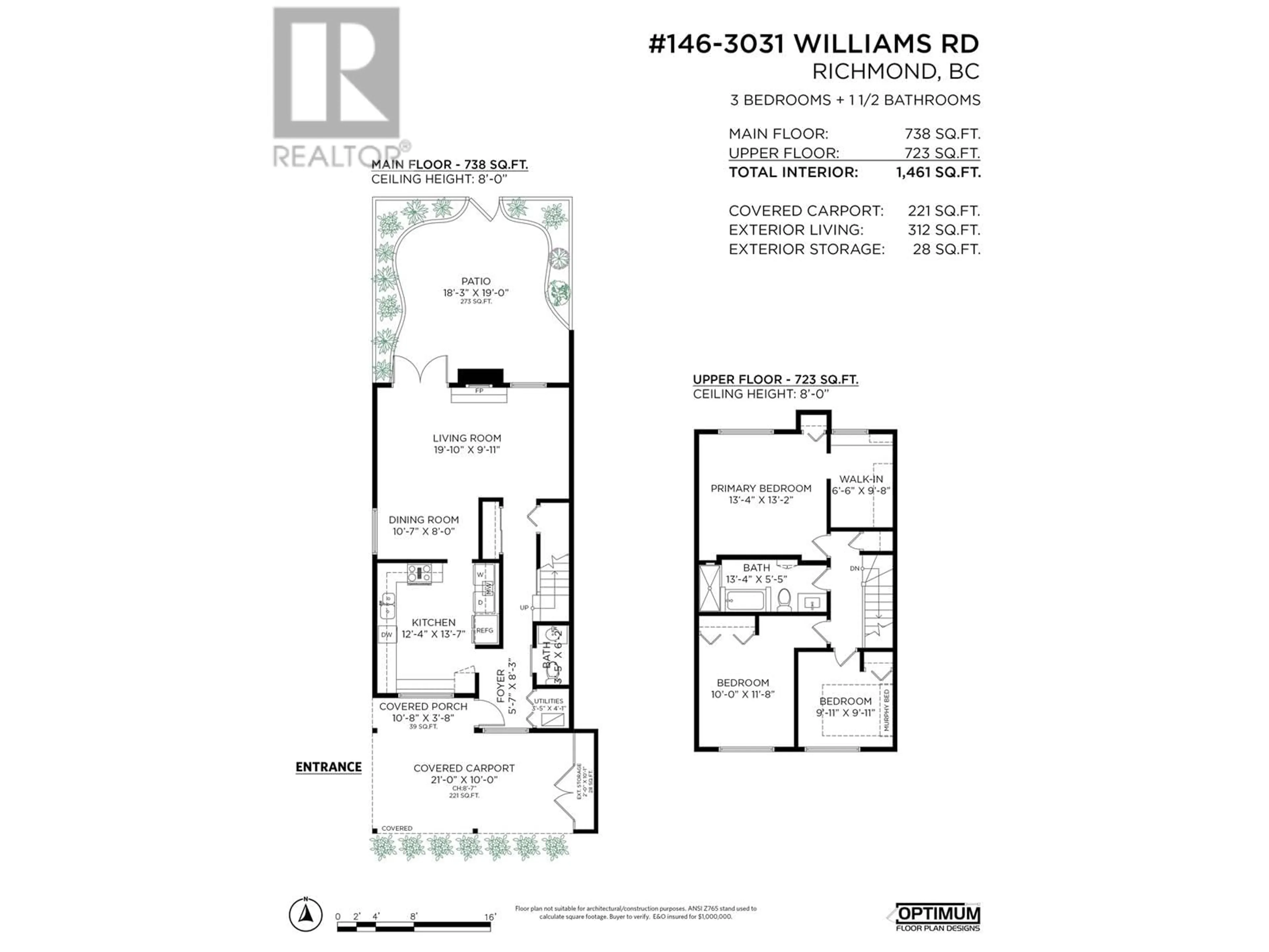 Floor plan for 146 - 3031 WILLIAMS ROAD, Richmond British Columbia V7E4G1