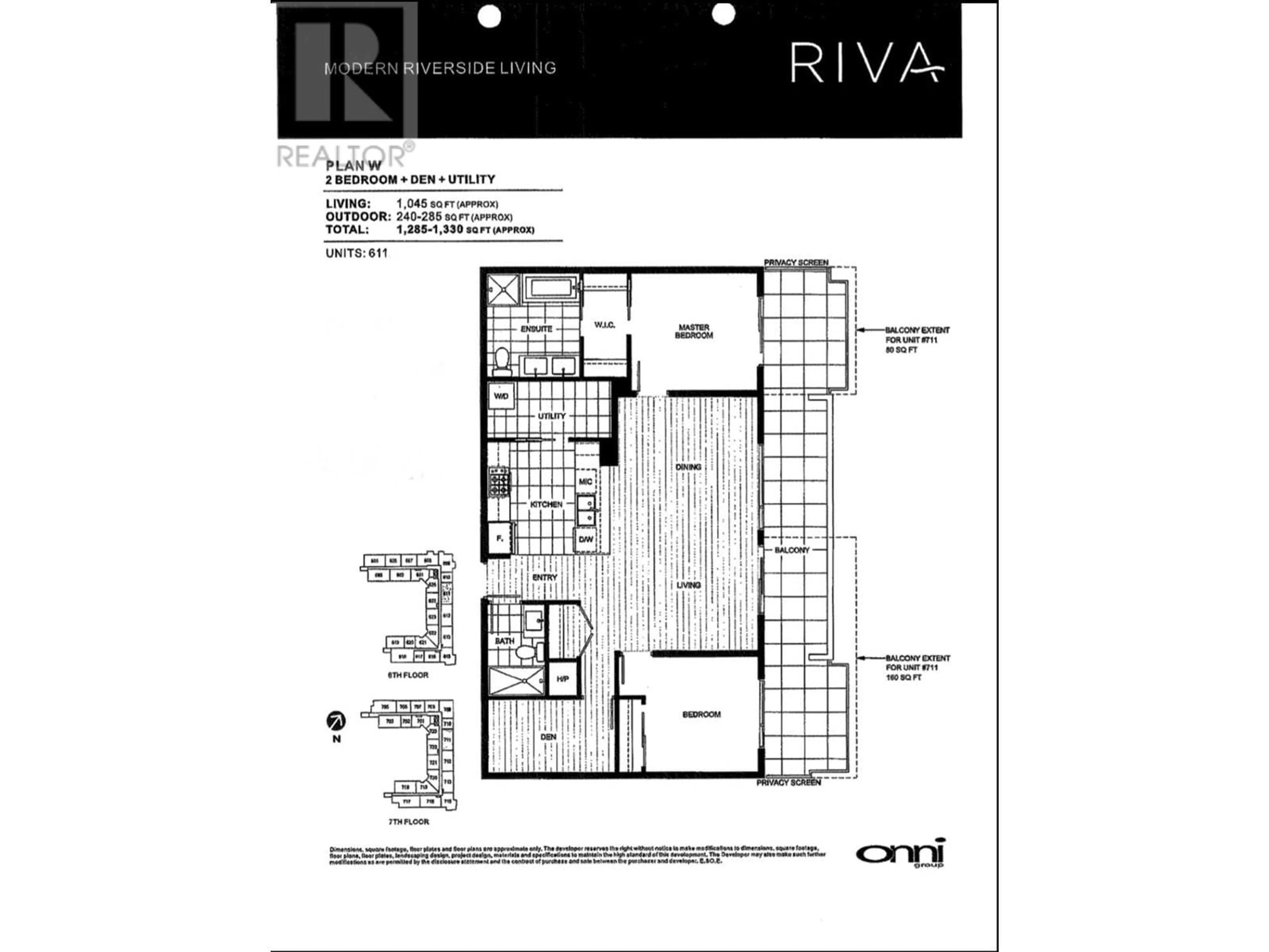 Floor plan for 611 - 5399 CEDARBRIDGE WAY, Richmond British Columbia V6X0L6