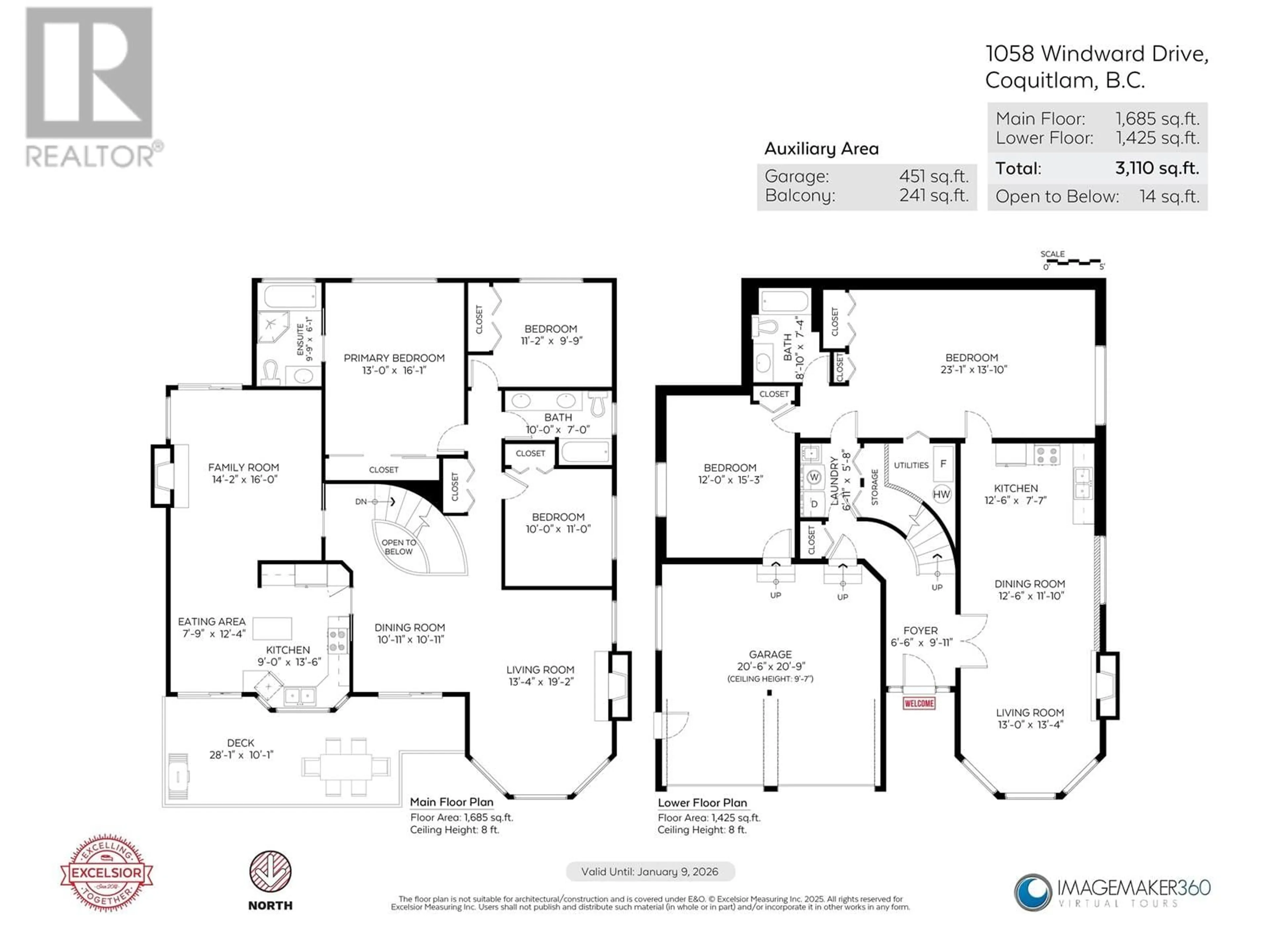 Floor plan for 1058 WINDWARD DRIVE, Coquitlam British Columbia V3C5S6