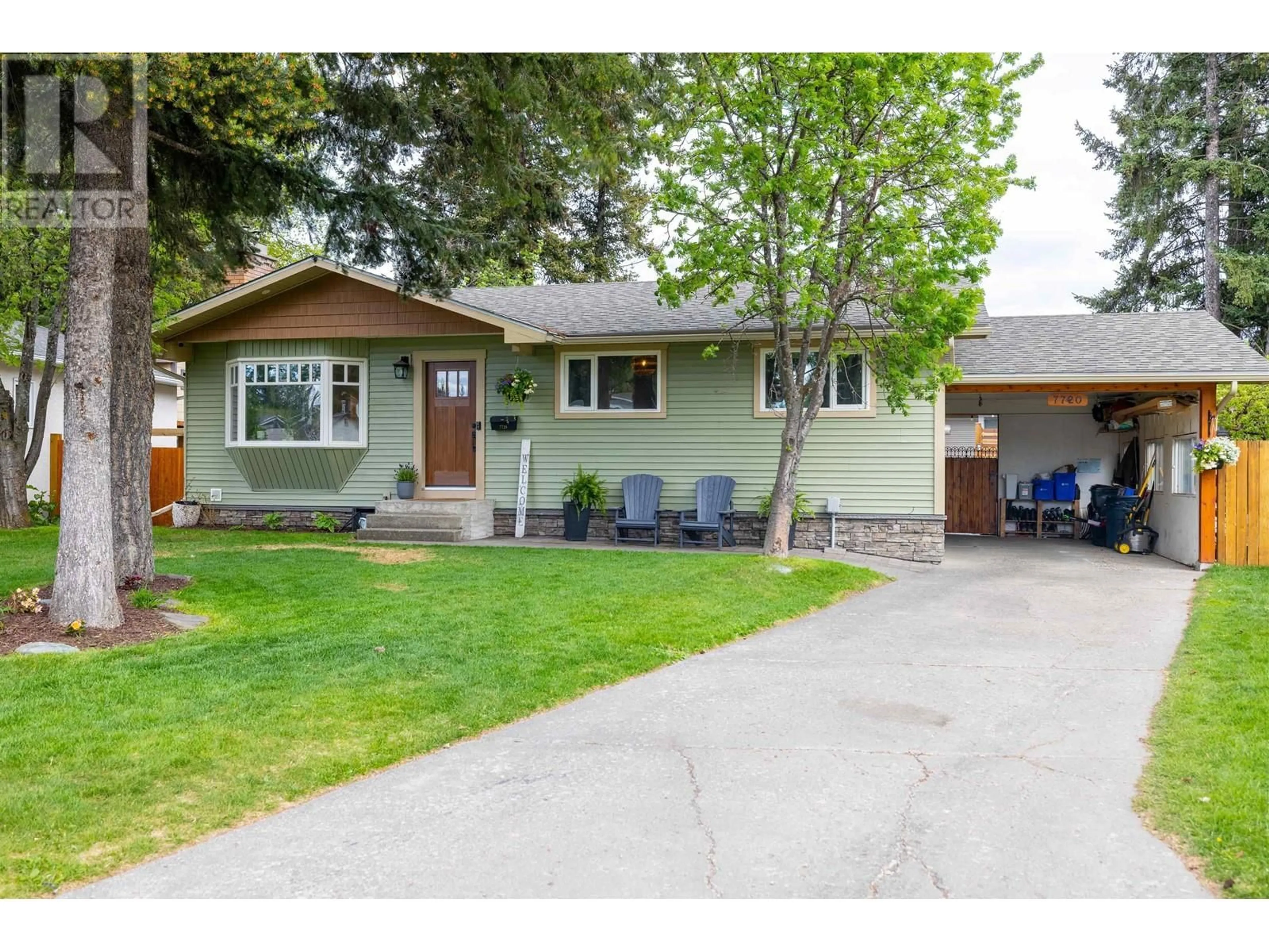 Home with vinyl exterior material, street for 7720 LANCASTER CRESCENT, Prince George British Columbia V2N3R5