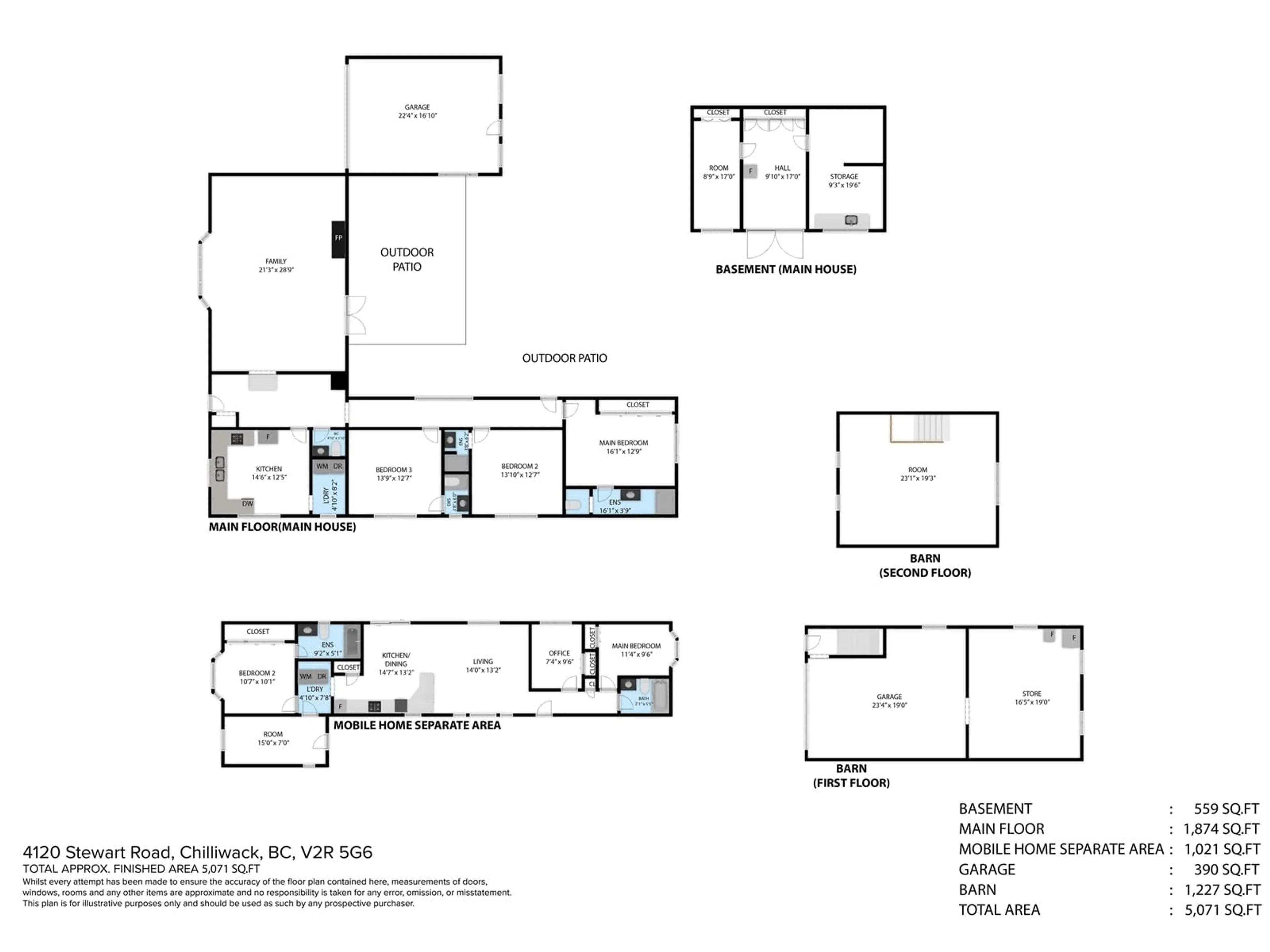 Floor plan for 4120 STEWART ROAD, Yarrow British Columbia V2R5G6