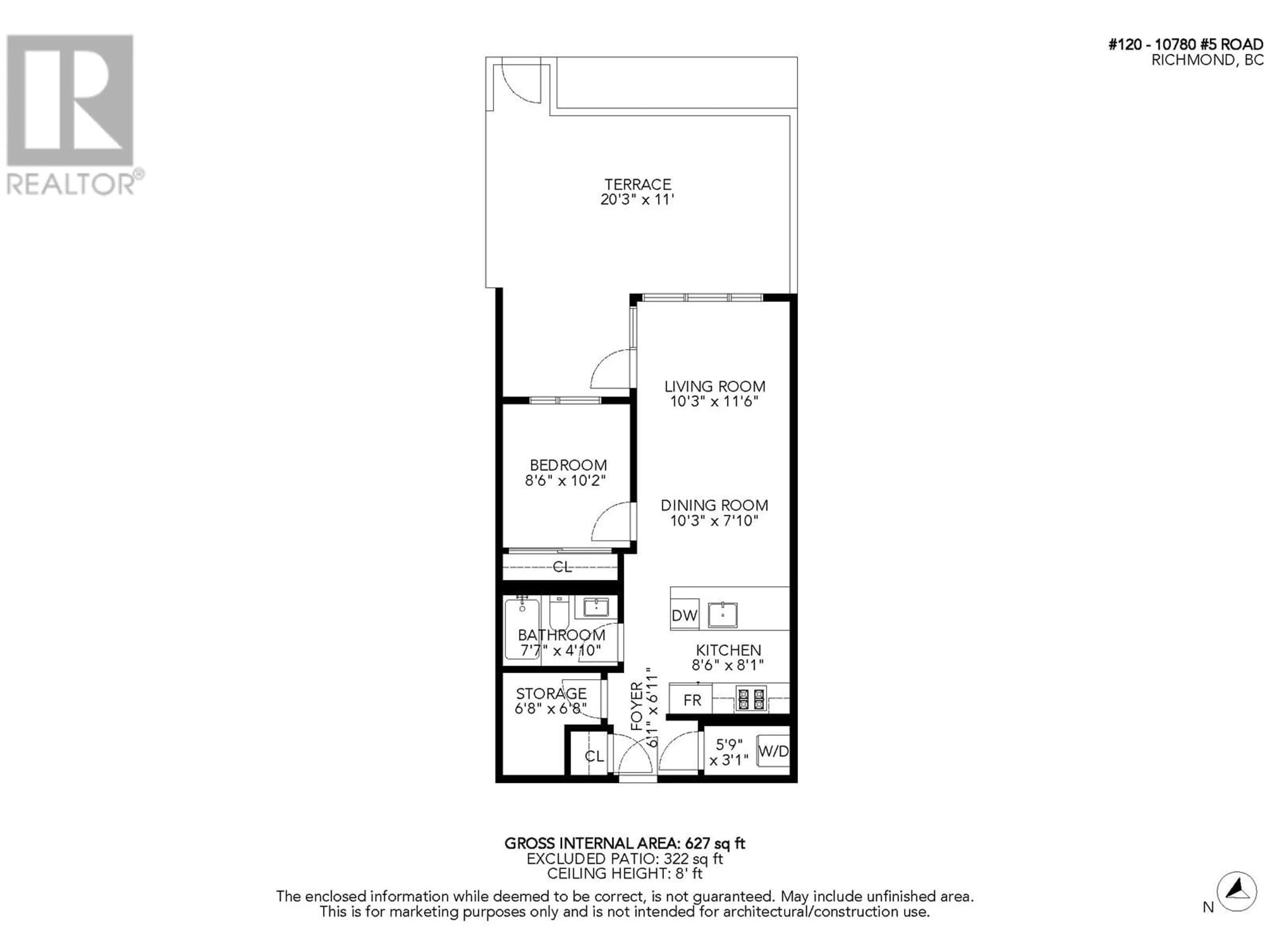 Floor plan for 120 - 10780 NO. 5 ROAD, Richmond British Columbia V6W0B8