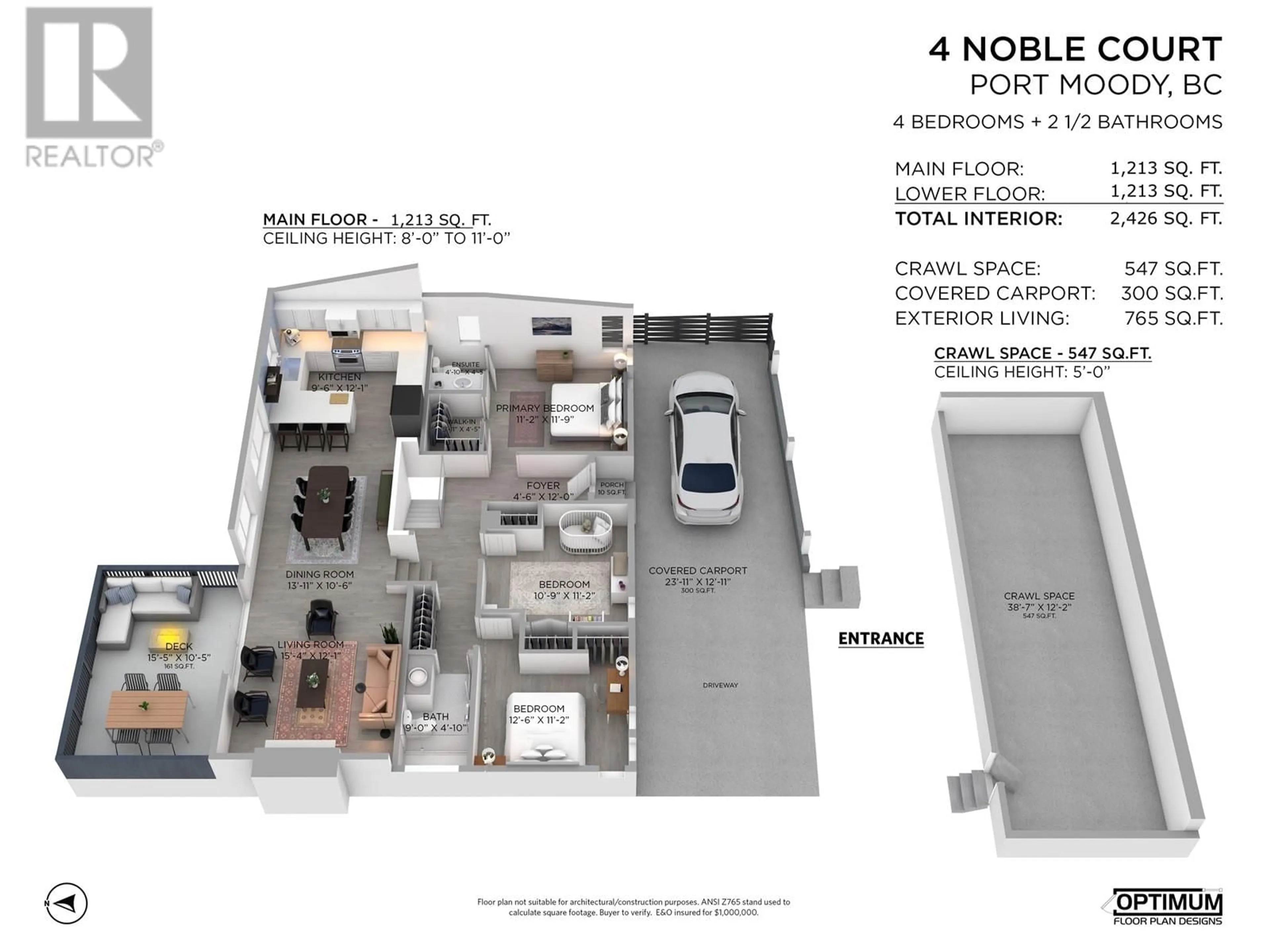 Floor plan for 4 NOBLE COURT, Port Moody British Columbia V3H3Z5
