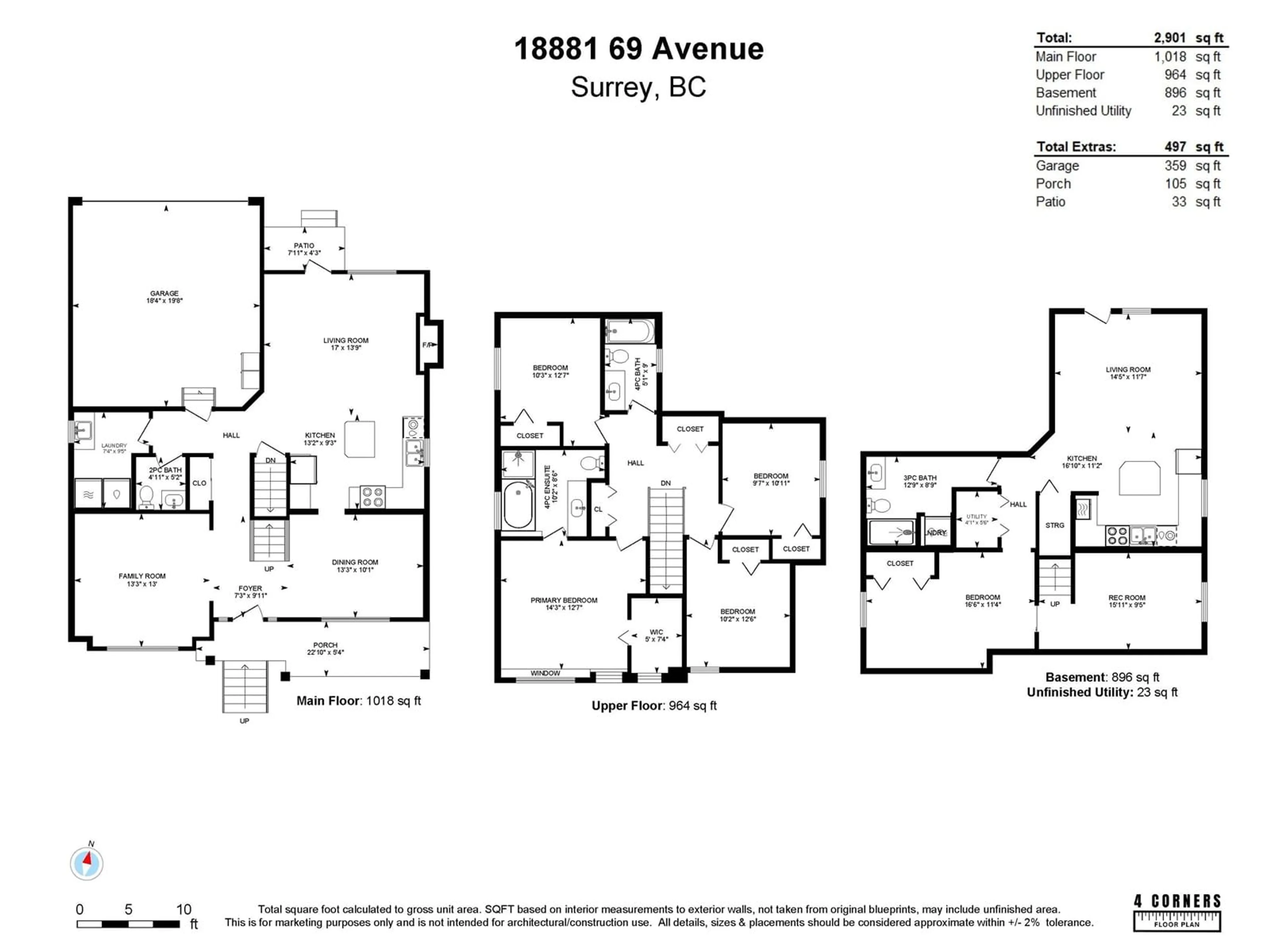 Floor plan for 18881 69, Surrey British Columbia V4N5K1