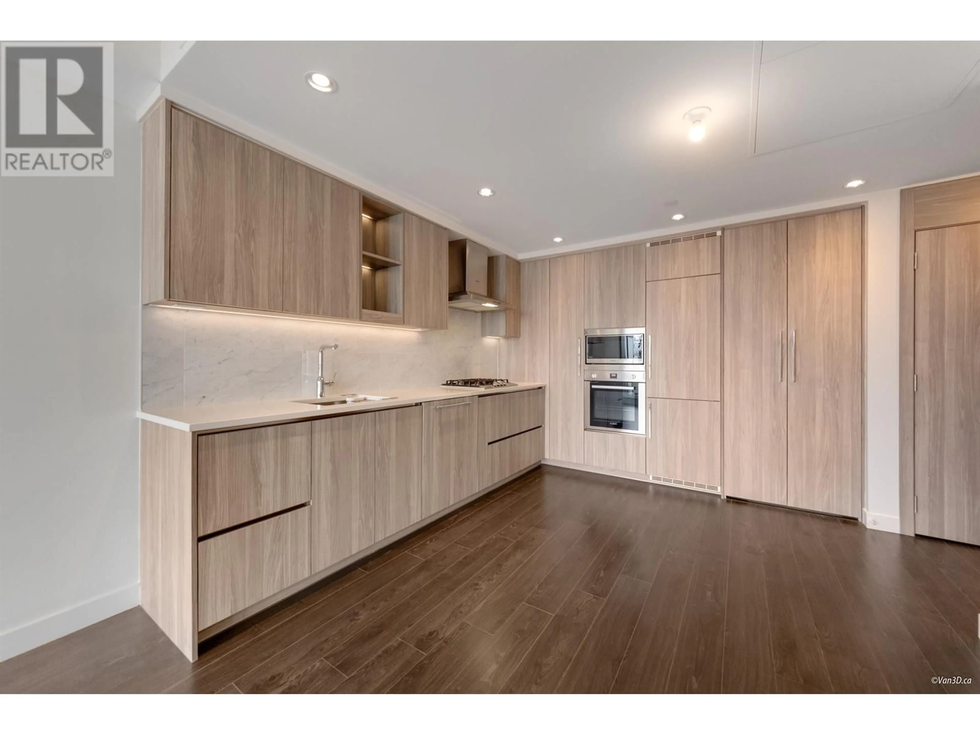 Open concept kitchen, wood/laminate floor for 3006 - 4730 LOUGHEED HIGHWAY, Burnaby British Columbia V5C0M9