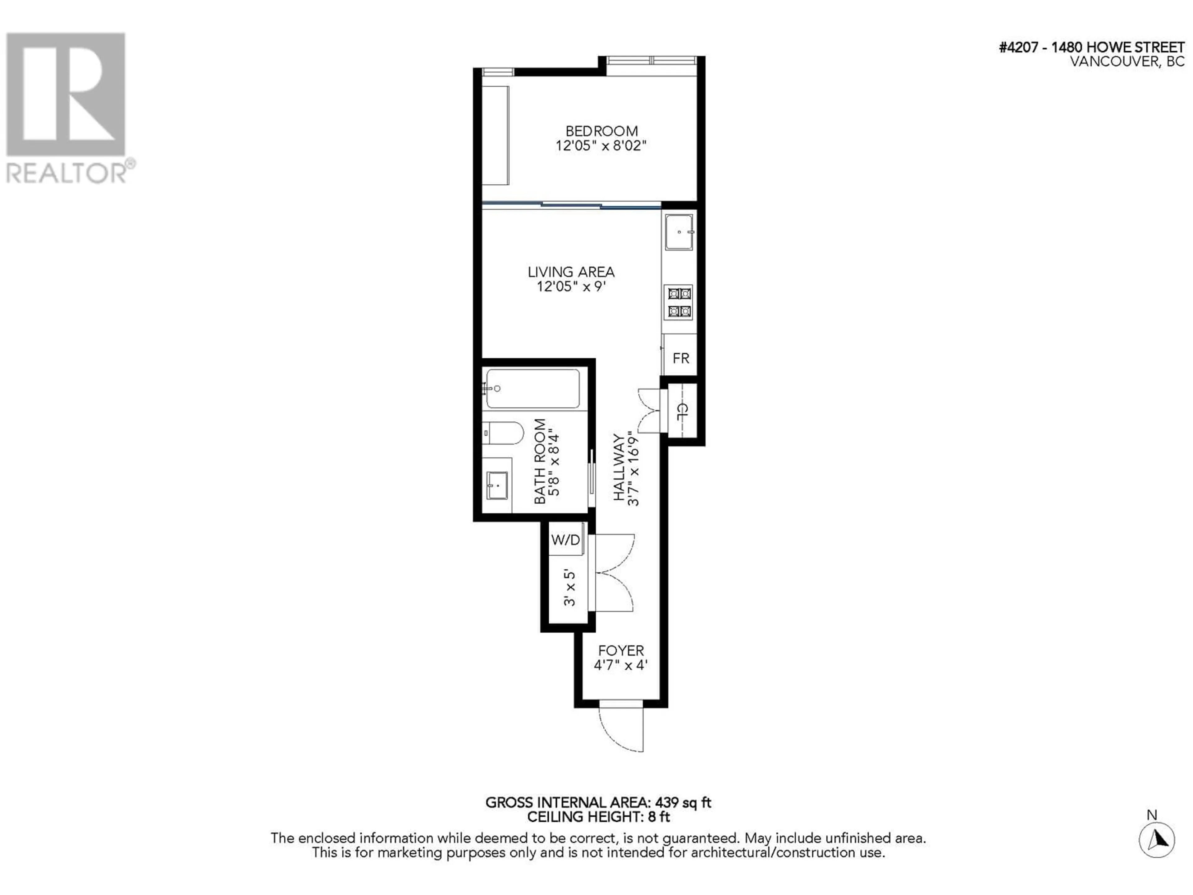 Floor plan for 4207 - 1480 HOWE STREET, Vancouver British Columbia V6Z0G5