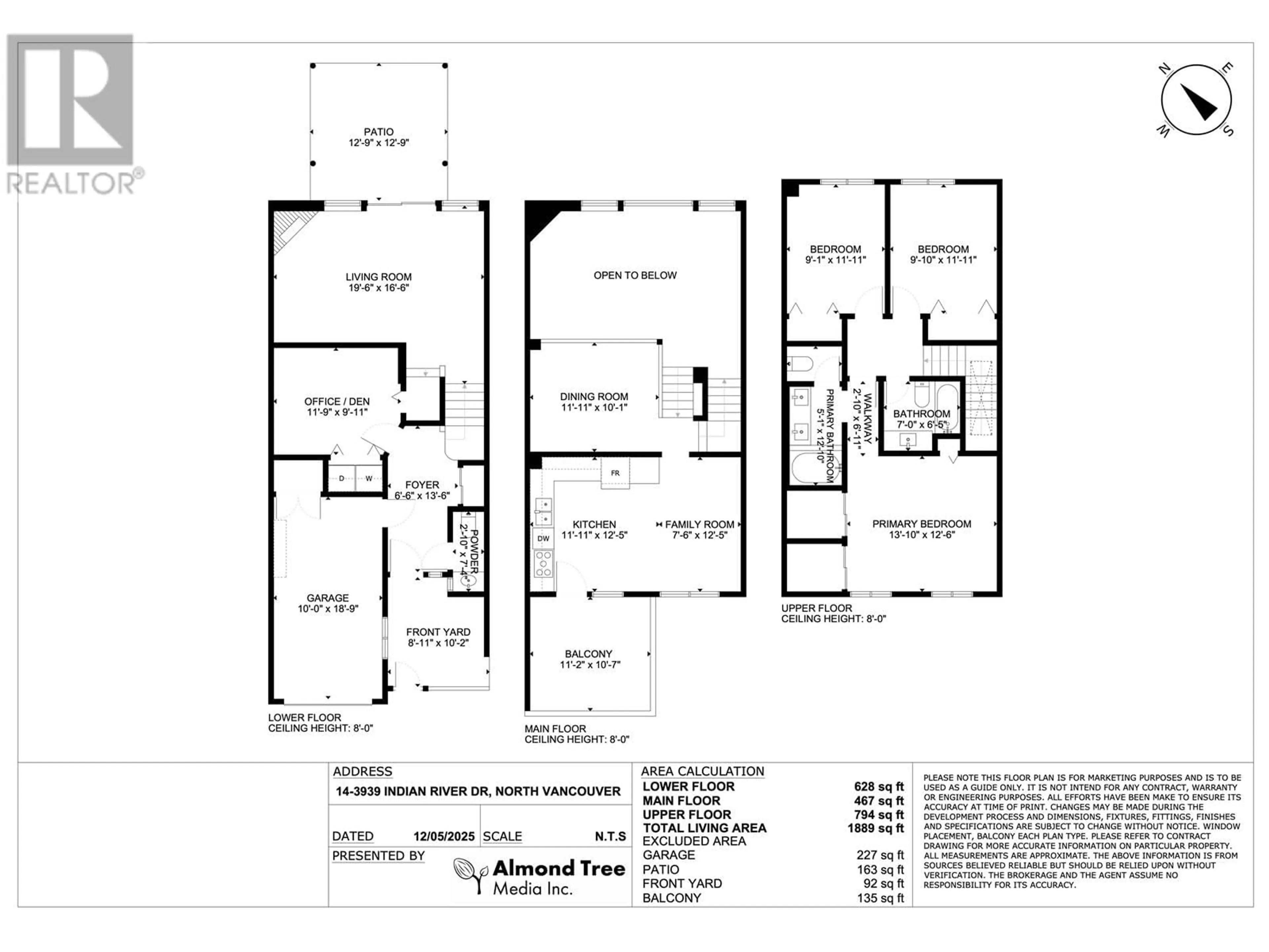 Floor plan for 14 - 3939 INDIAN RIVER DRIVE, North Vancouver British Columbia V7G2P6