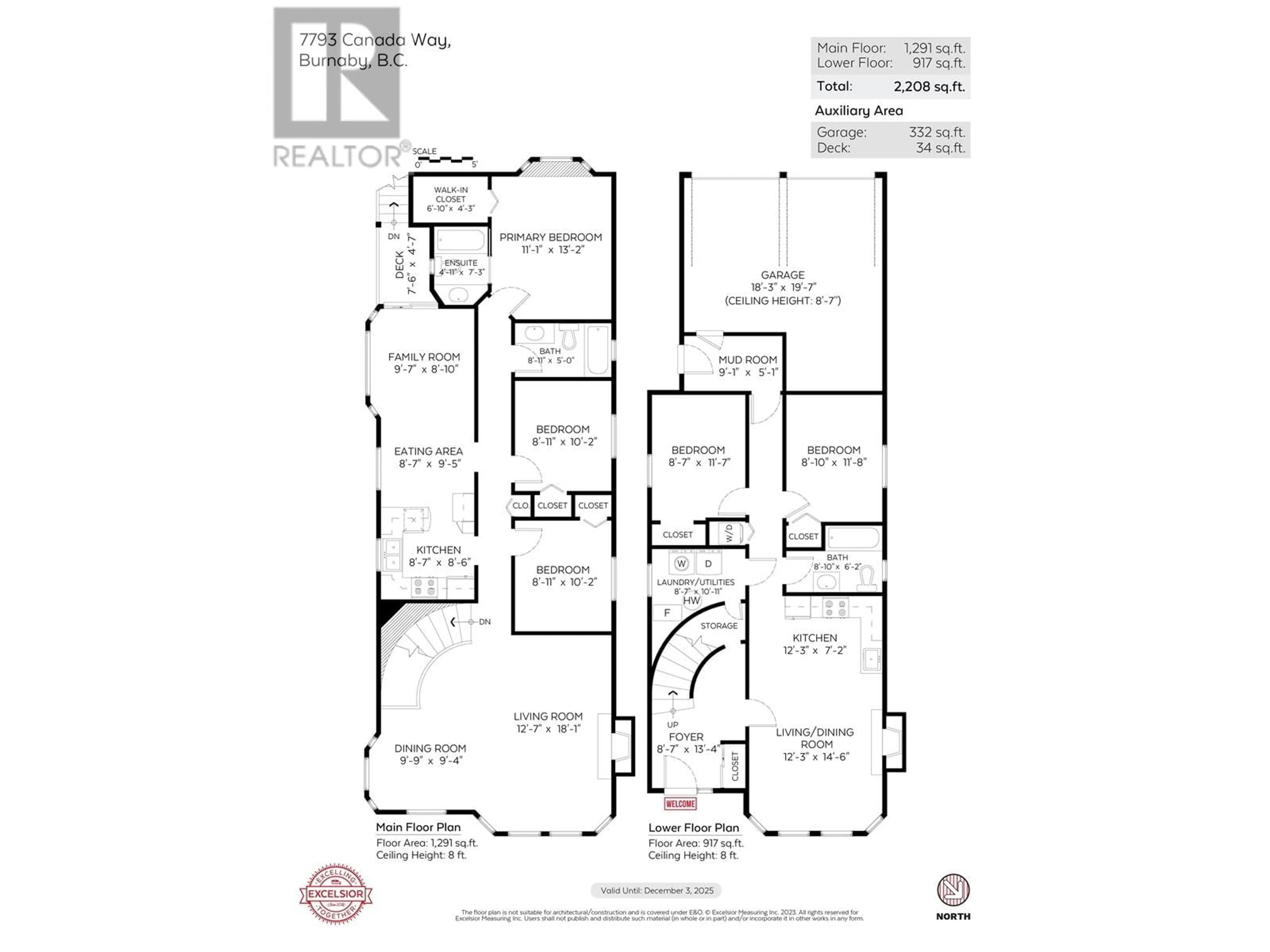 Floor plan for 7793 CANADA WAY, Burnaby British Columbia V3N3K4