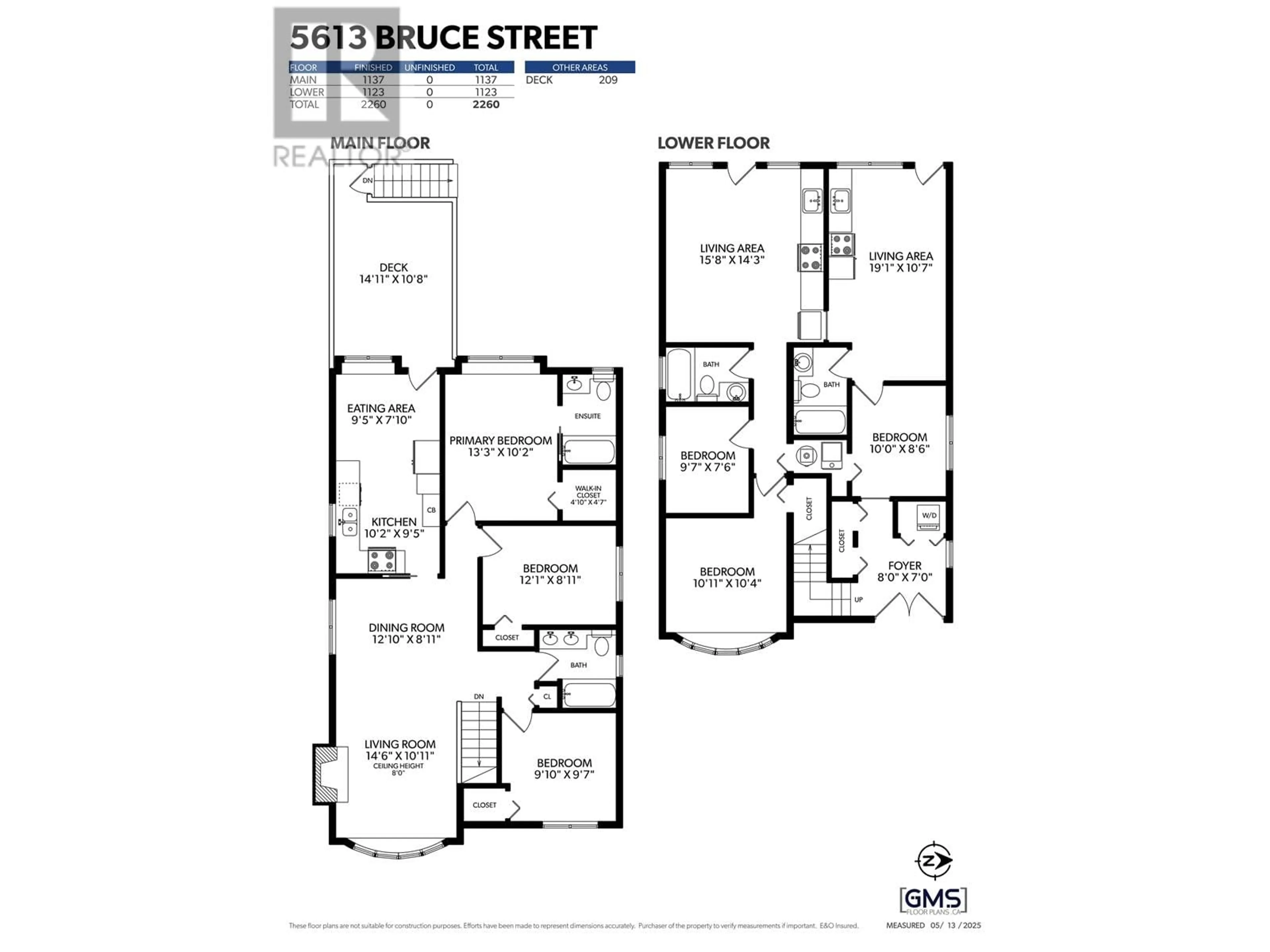 Floor plan for 5613 BRUCE STREET, Vancouver British Columbia V5P3M5