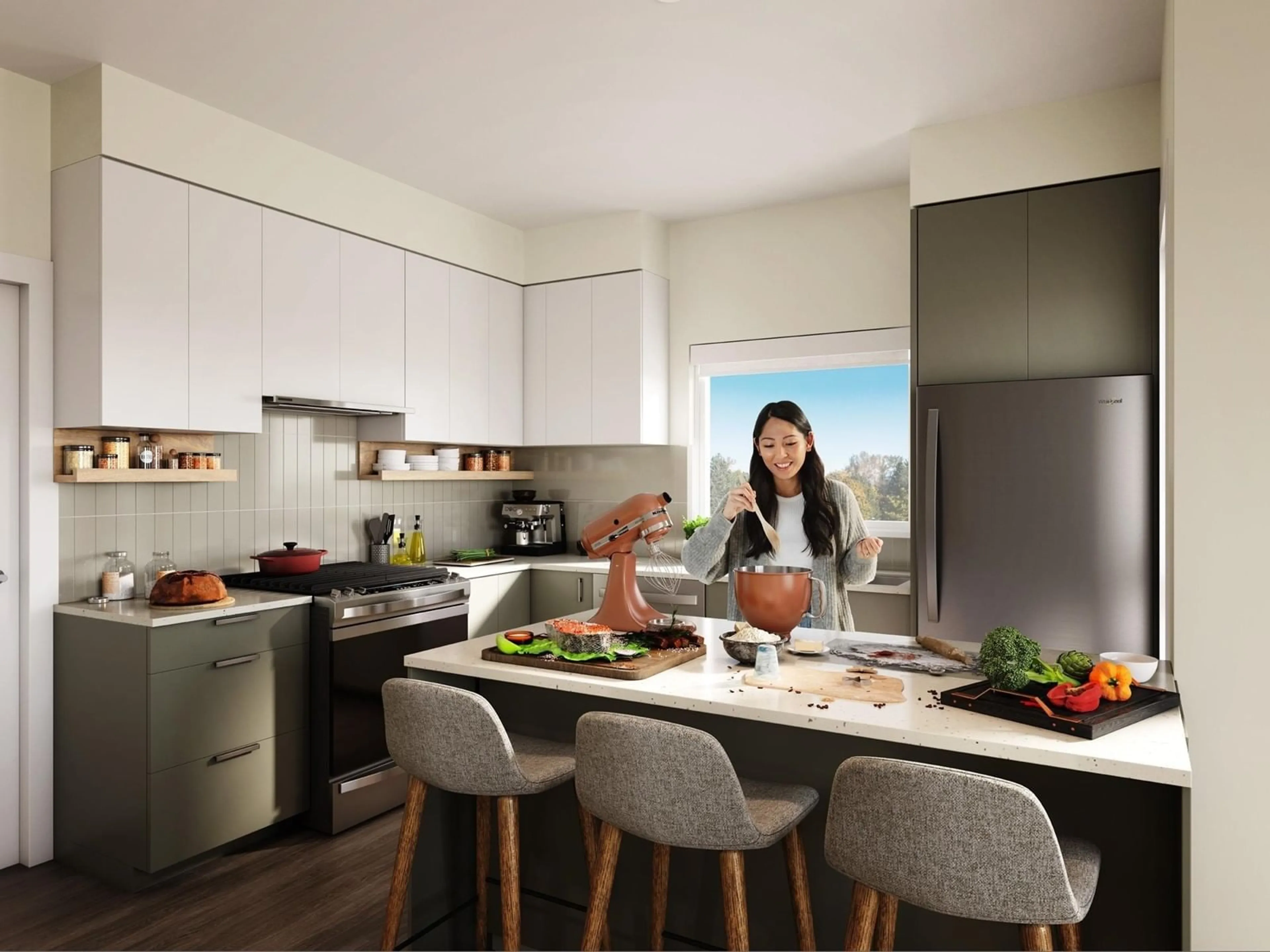 Open concept kitchen, unknown for 301 - 13777 75A, Surrey British Columbia V0V0V0