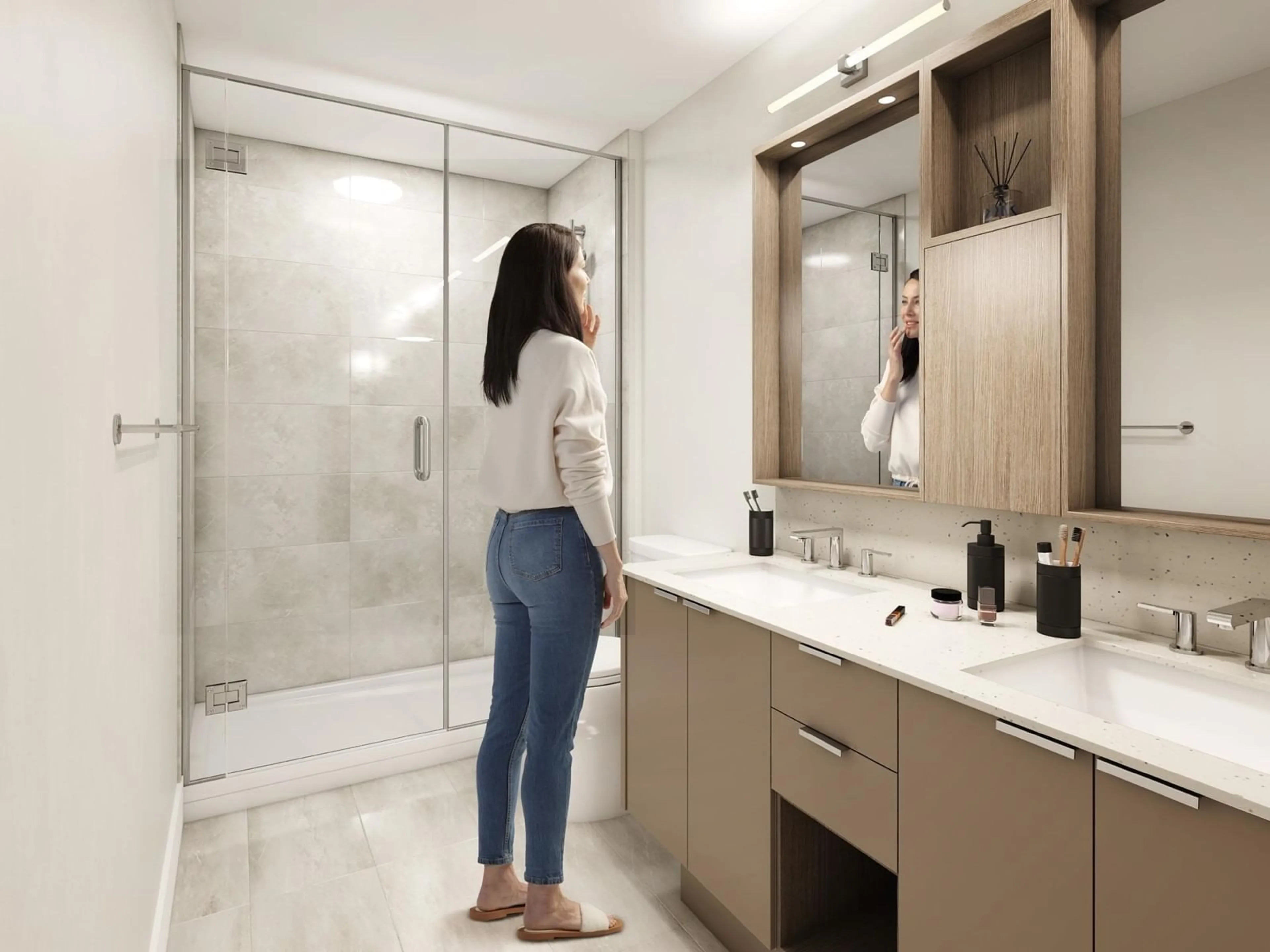 Contemporary bathroom, ceramic/tile floor for 301 - 13777 75A, Surrey British Columbia V0V0V0