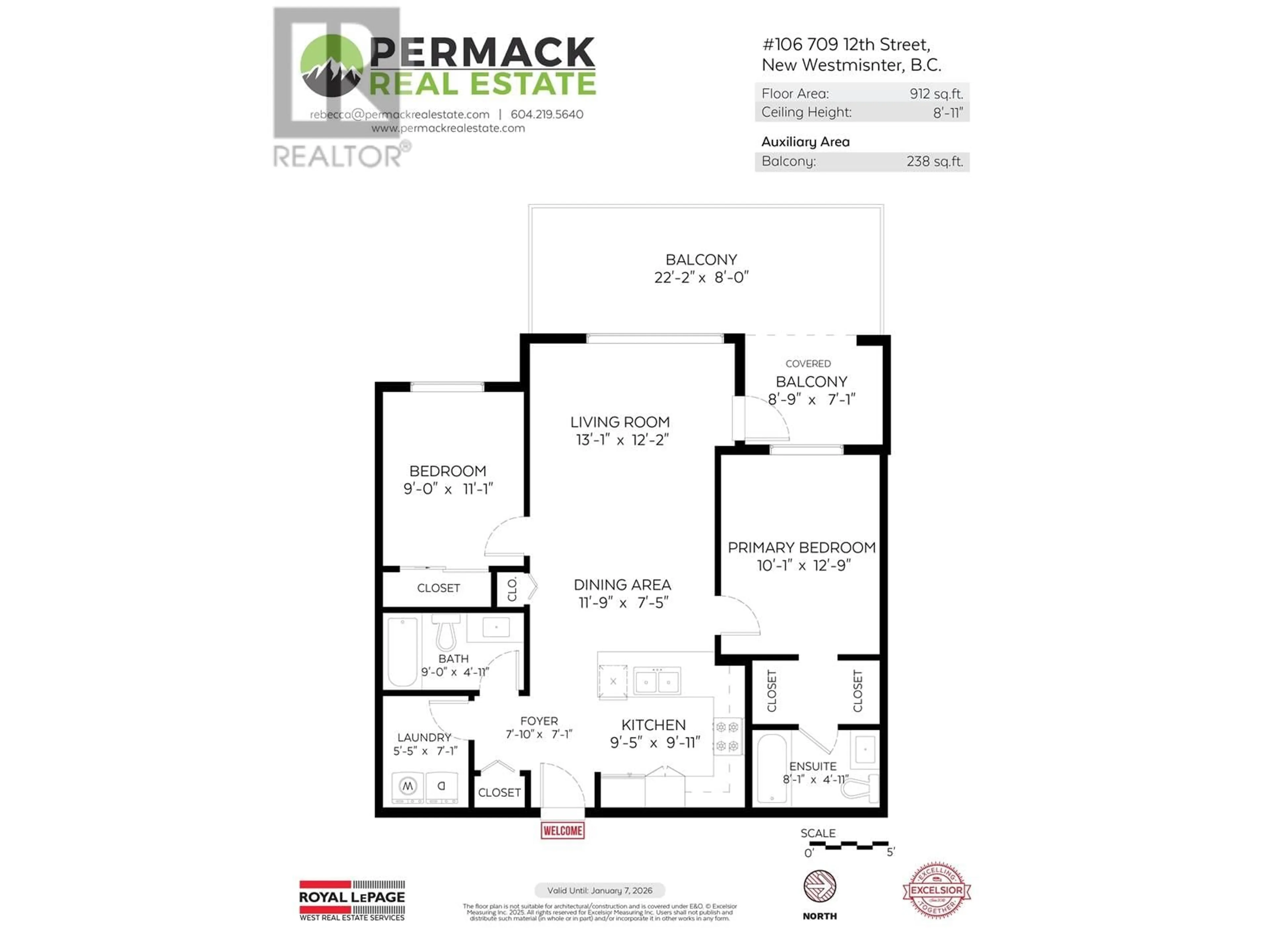 Floor plan for 106 - 709 TWELFTH STREET, New Westminster British Columbia V3M4J7