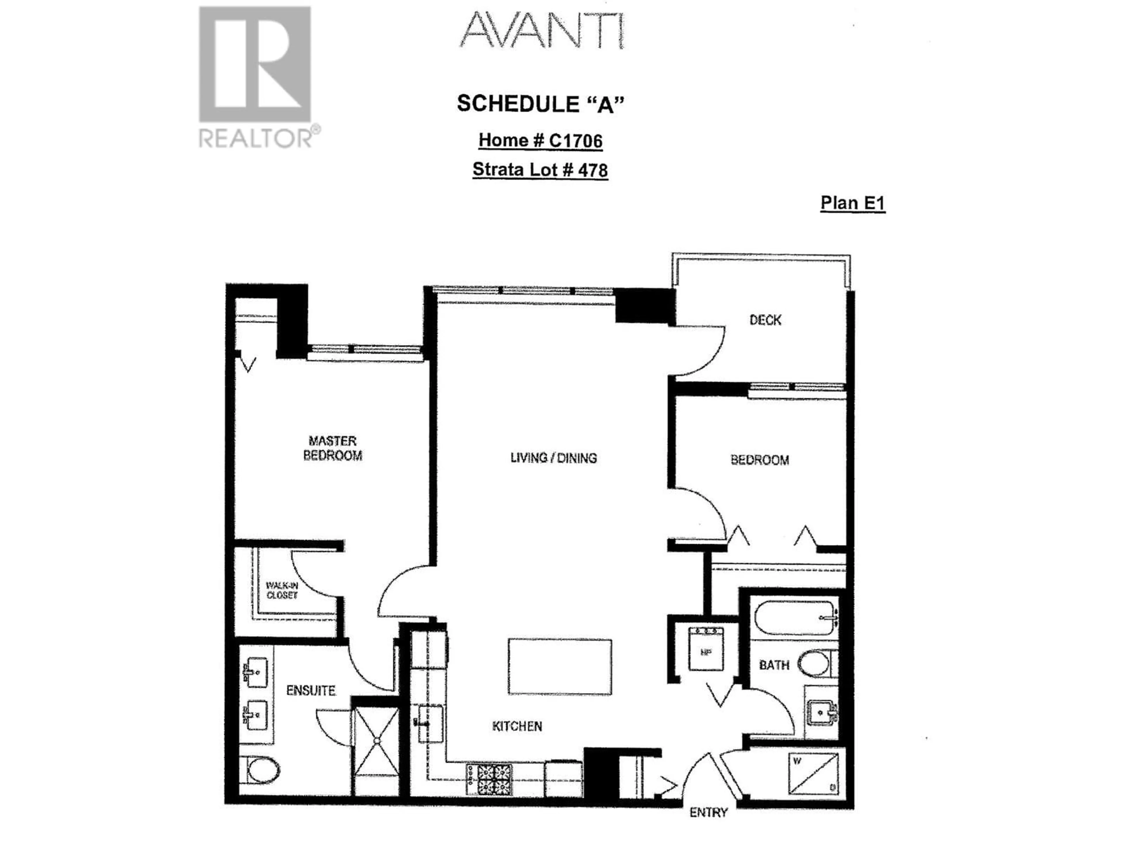 Floor plan for 1706 - 3333 BROWN ROAD, Richmond British Columbia V6X0P6