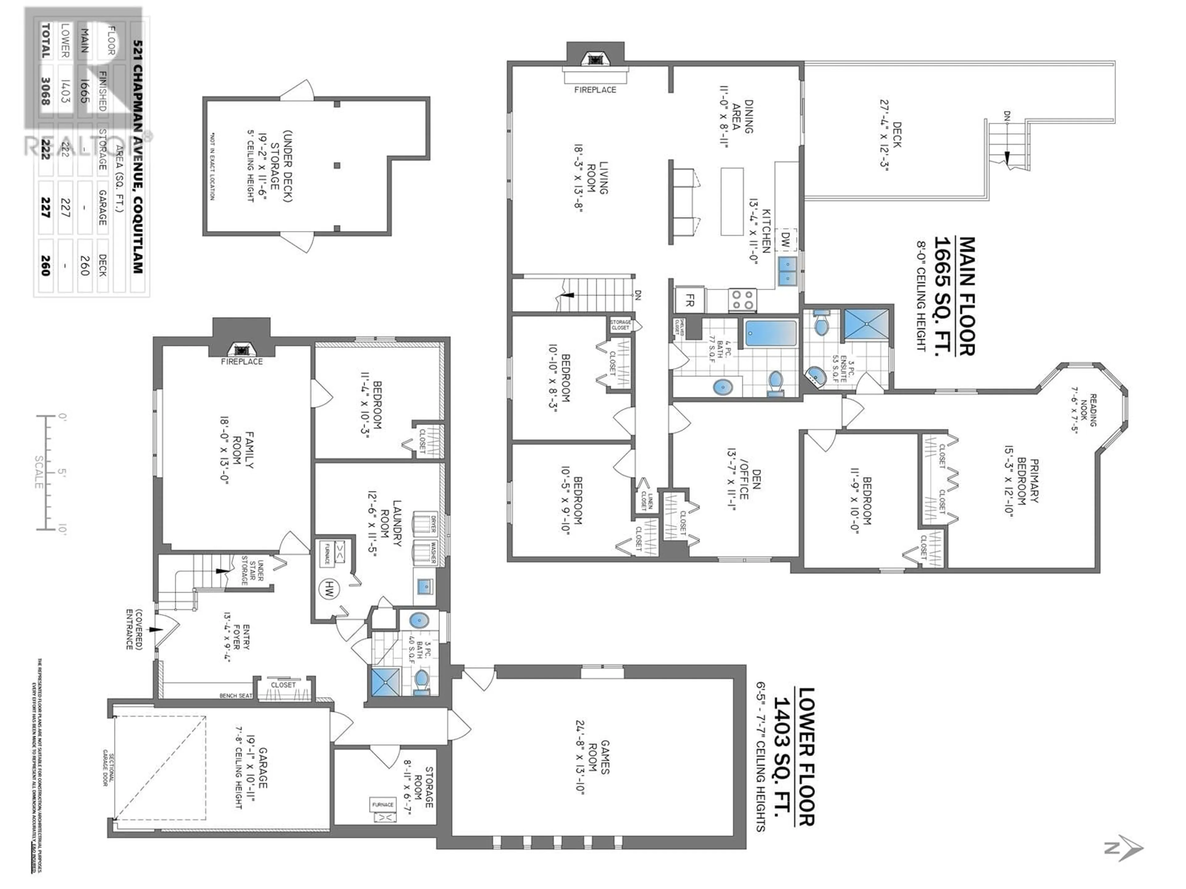 Floor plan for 521 CHAPMAN AVENUE, Coquitlam British Columbia V3J4A1