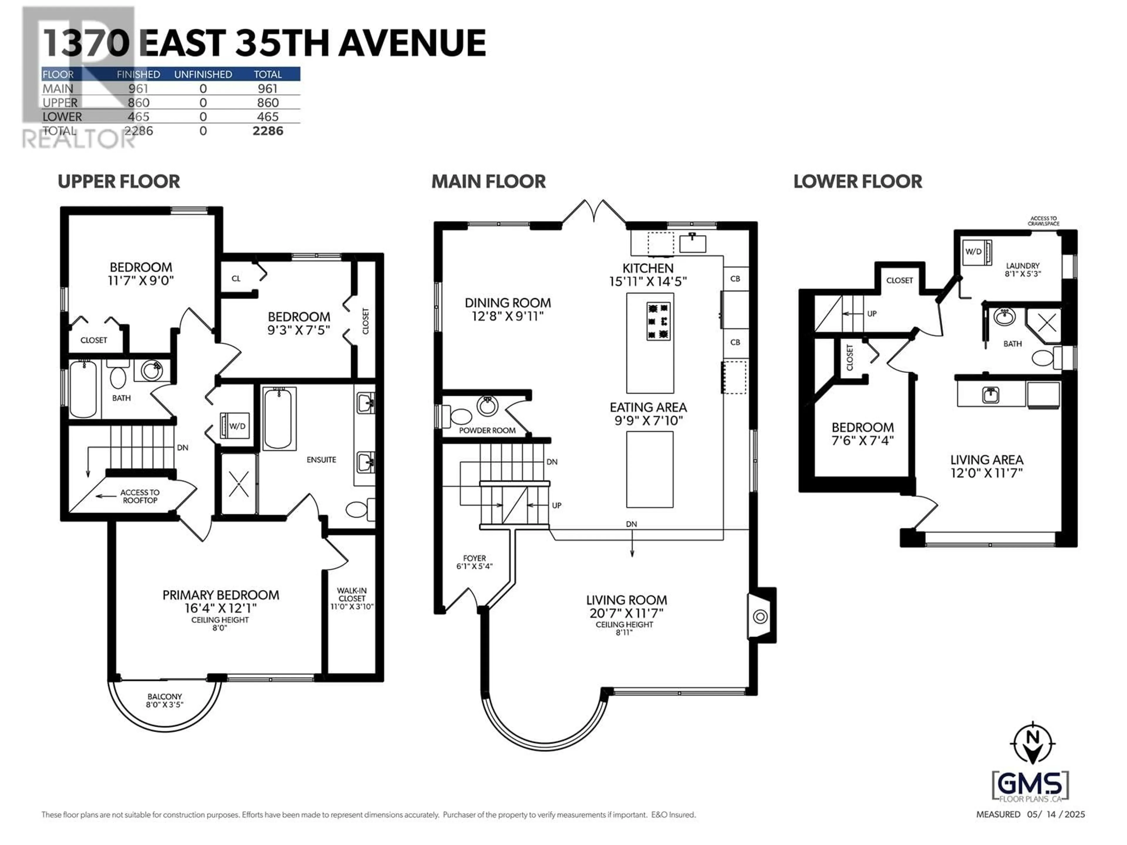 Floor plan for 1370 35TH AVENUE, Vancouver British Columbia V5W1C1