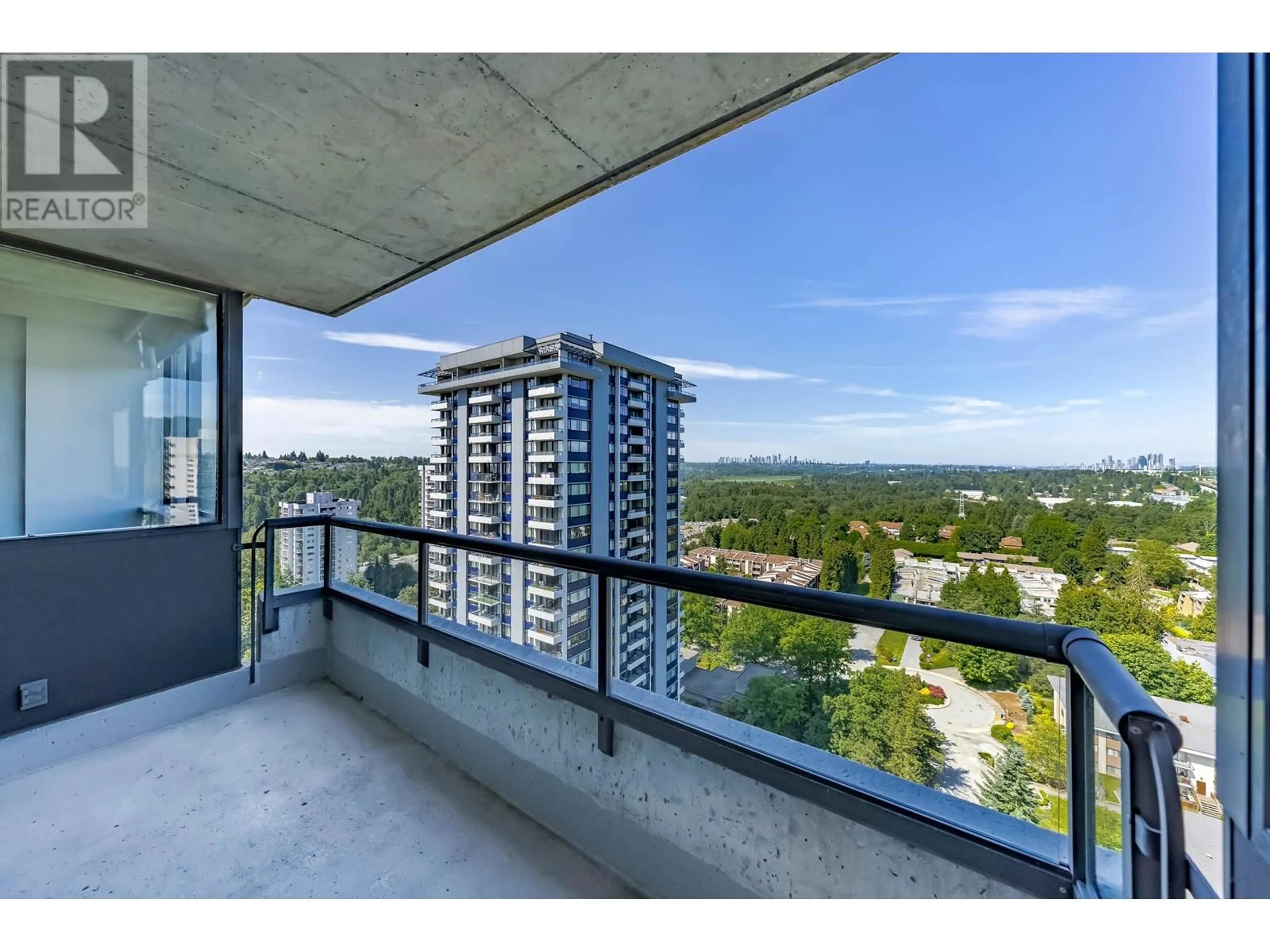 Balcony in the apartment, city buildings view from balcony for 2205 - 3970 CARRIGAN COURT, Burnaby British Columbia V3N4S5