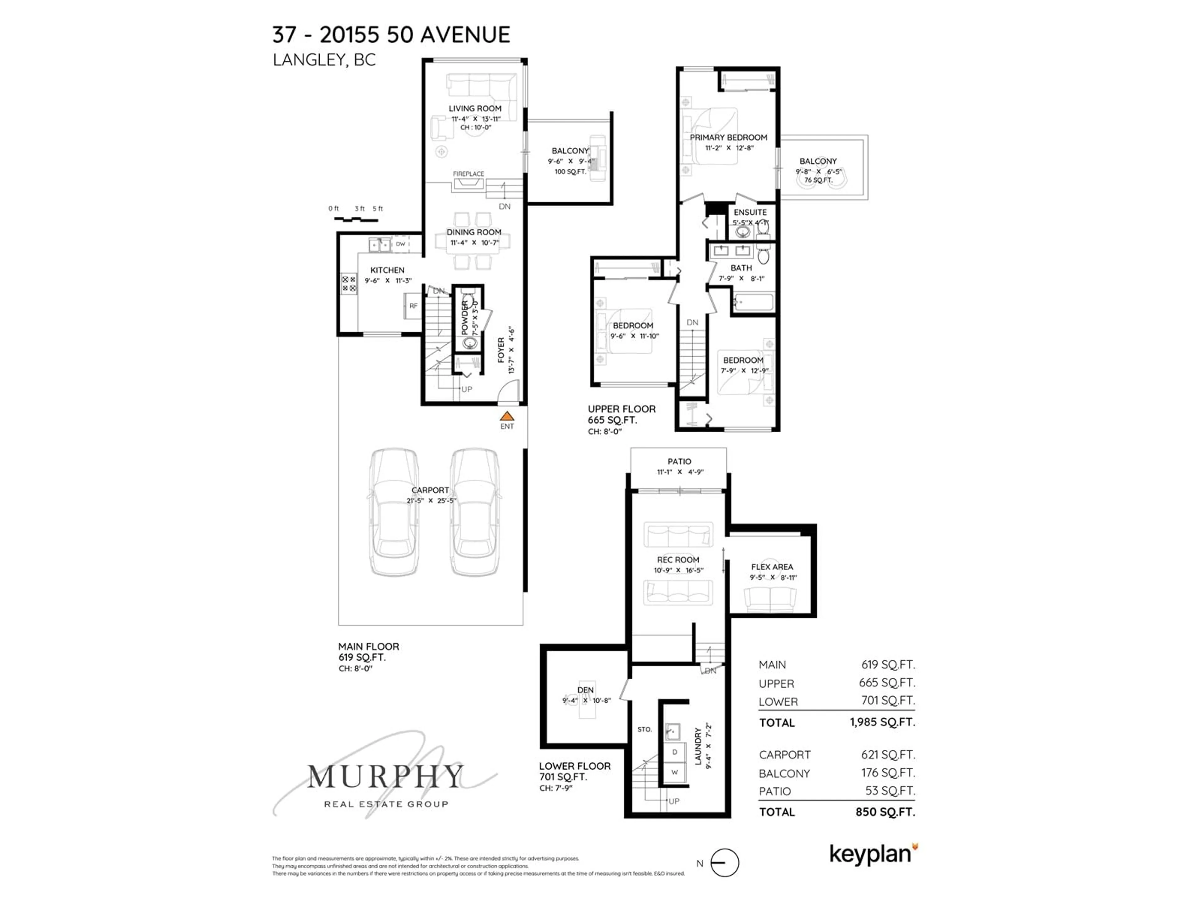 Floor plan for 37 - 20155 50, Langley British Columbia V3A6R8