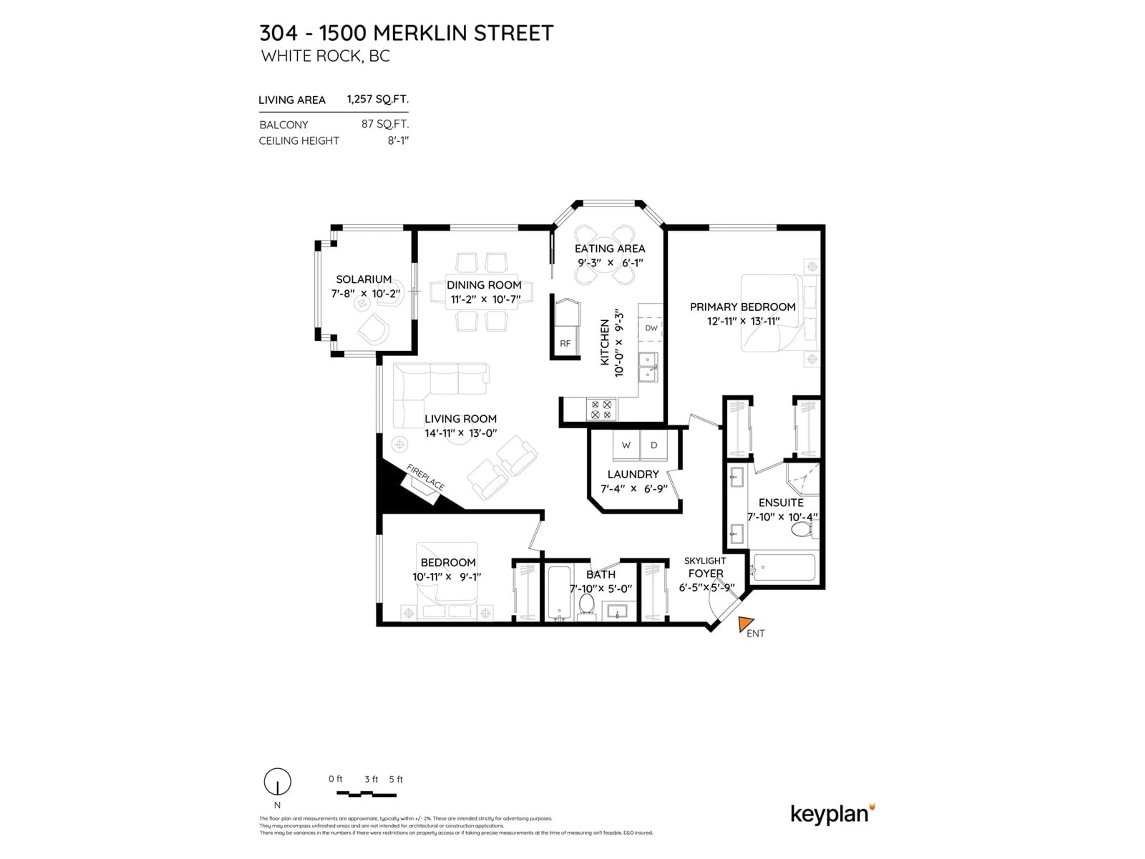 Floor plan for 304 - 1500 MERKLIN, White Rock British Columbia V4B4C5
