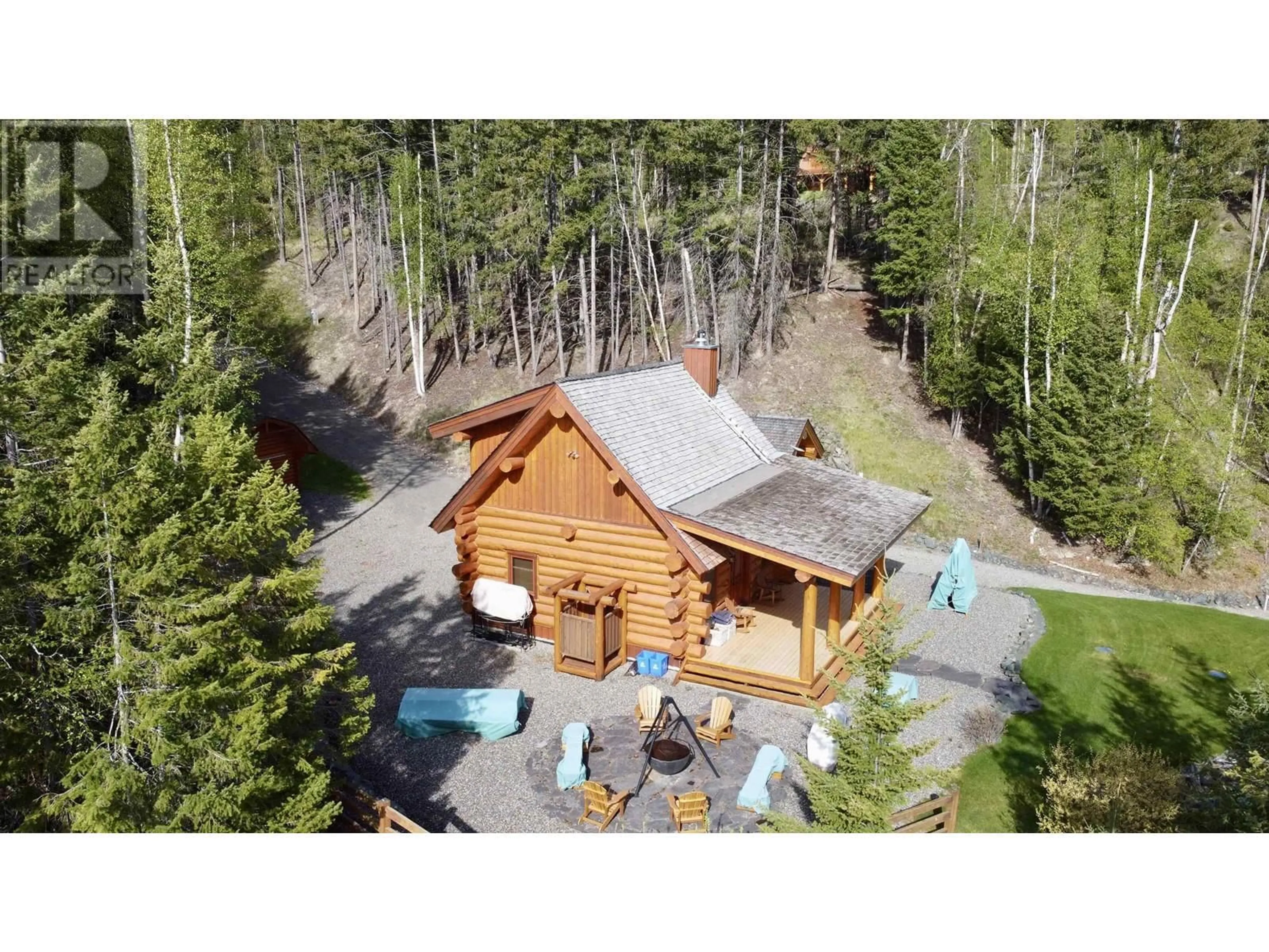 A pic from outside/outdoor area/front of a property/back of a property/a pic from drone, unknown for 4095 BLUEBIRD ROAD, Canim Lake British Columbia V0K1J0