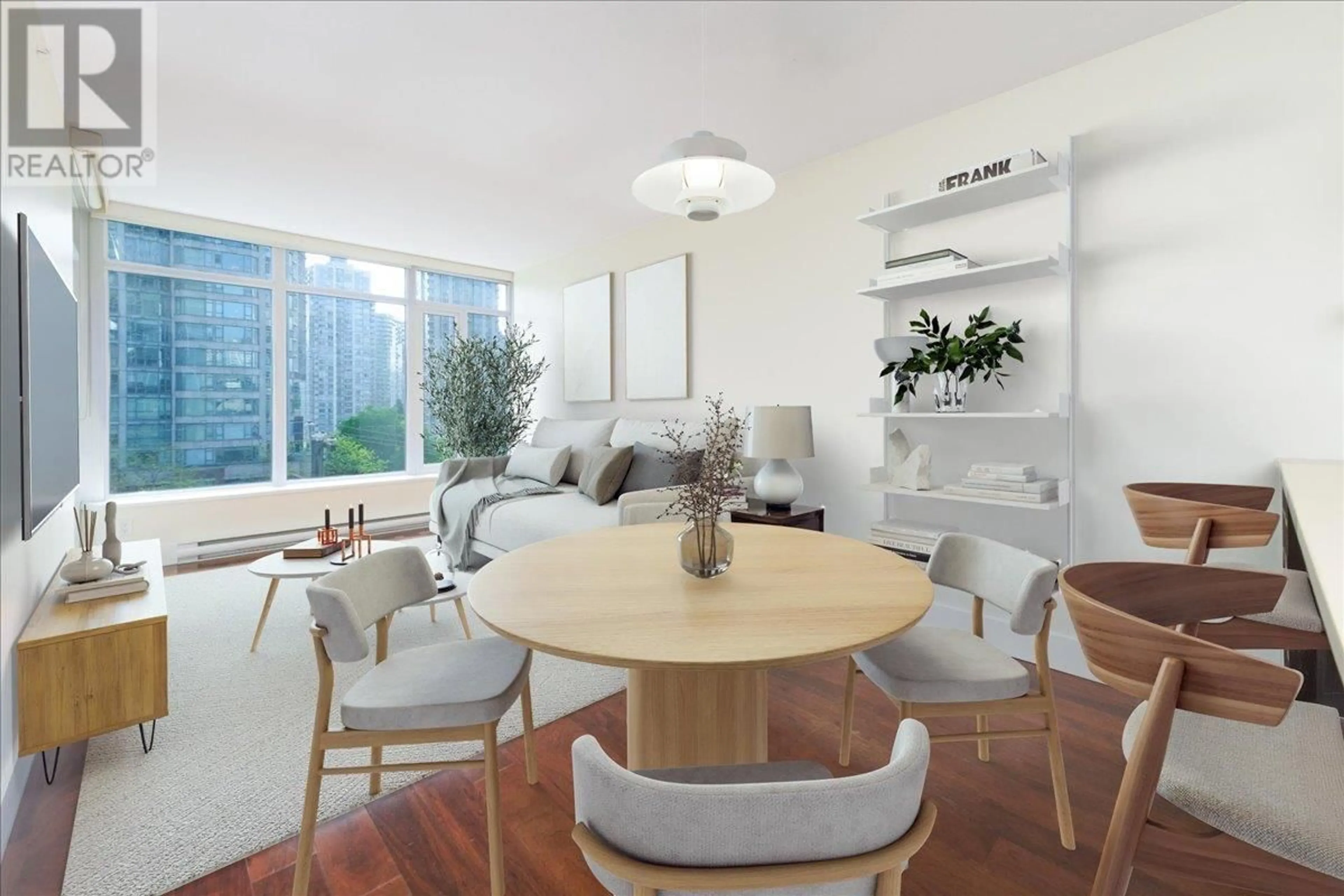 Living room with furniture, wood/laminate floor for 510 - 888 HOMER STREET, Vancouver British Columbia V6B0H7