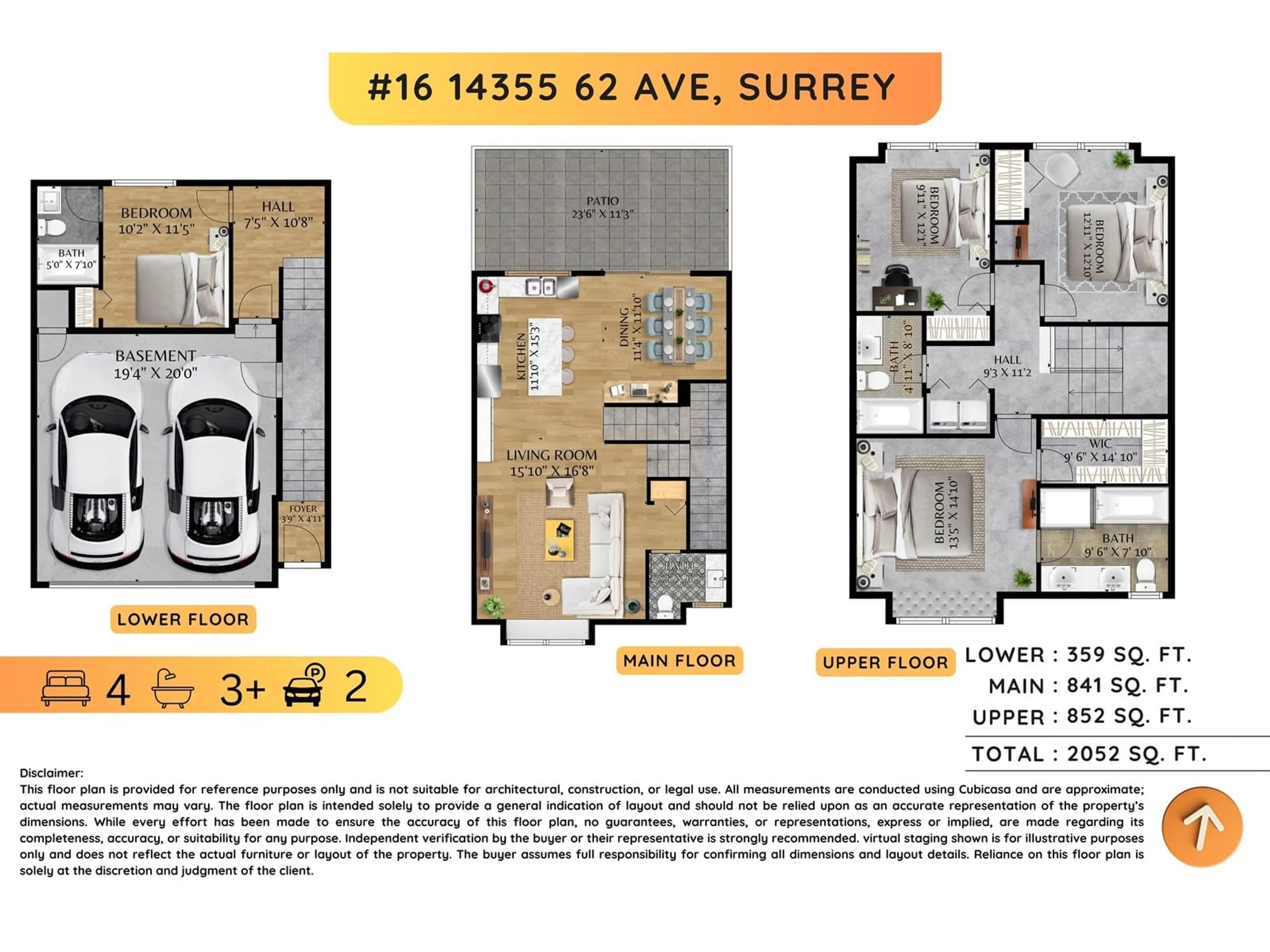 Floor plan for 16 - 14355 62, Surrey British Columbia V3X0K6