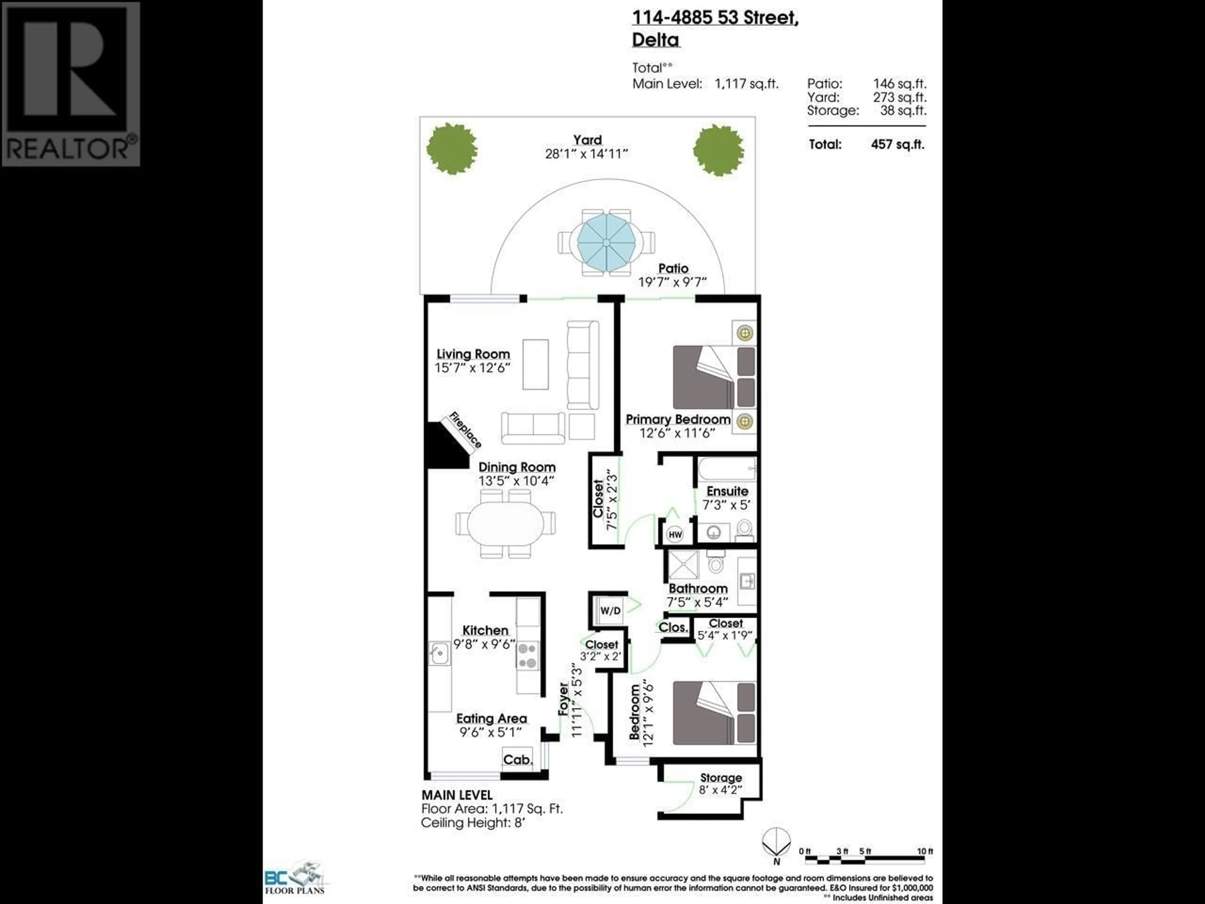 Floor plan for 114 - 4885 53 STREET, Delta British Columbia V4K2Z3