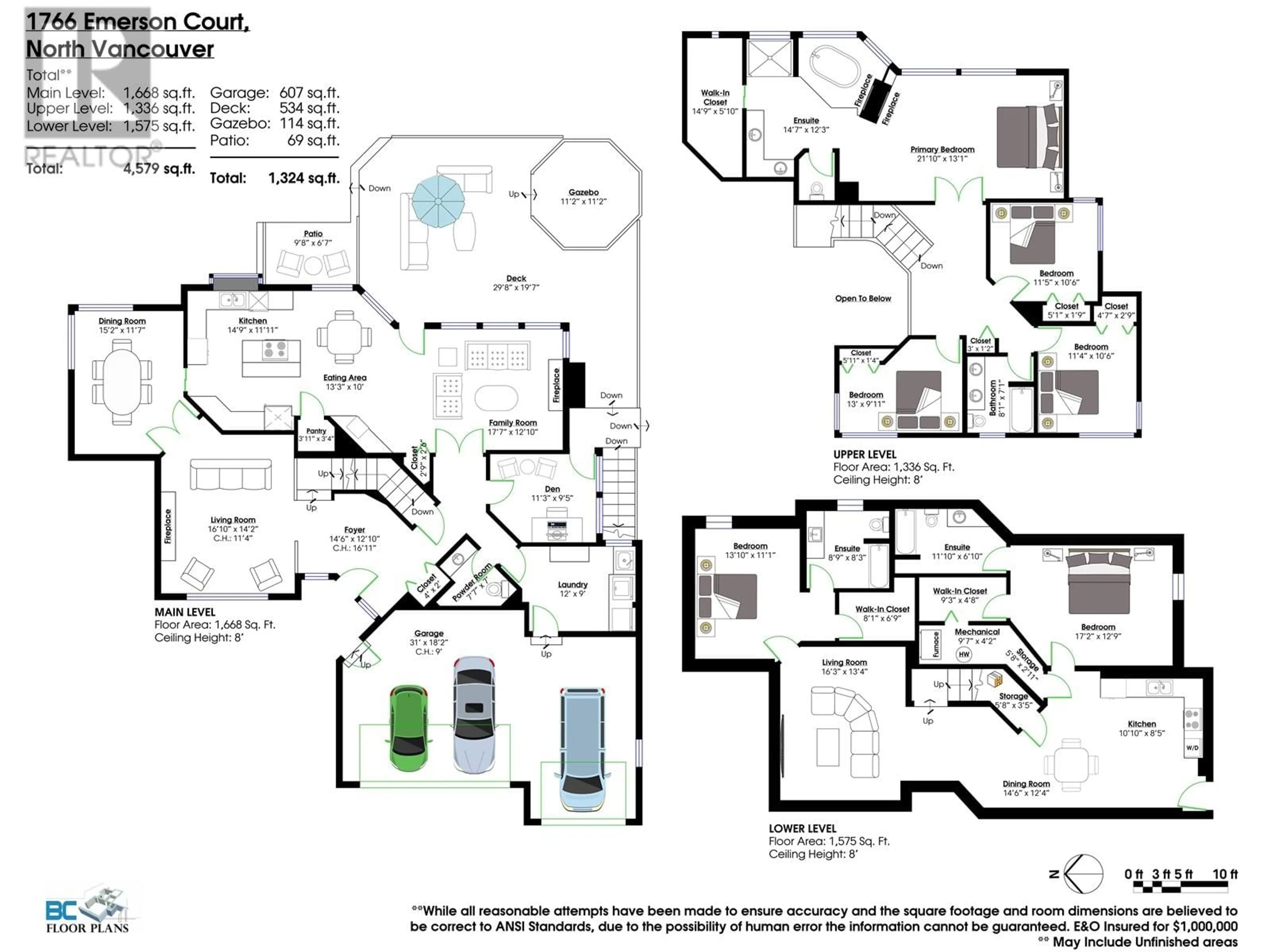 Floor plan for 1766 EMERSON COURT, North Vancouver British Columbia V7H2Y6