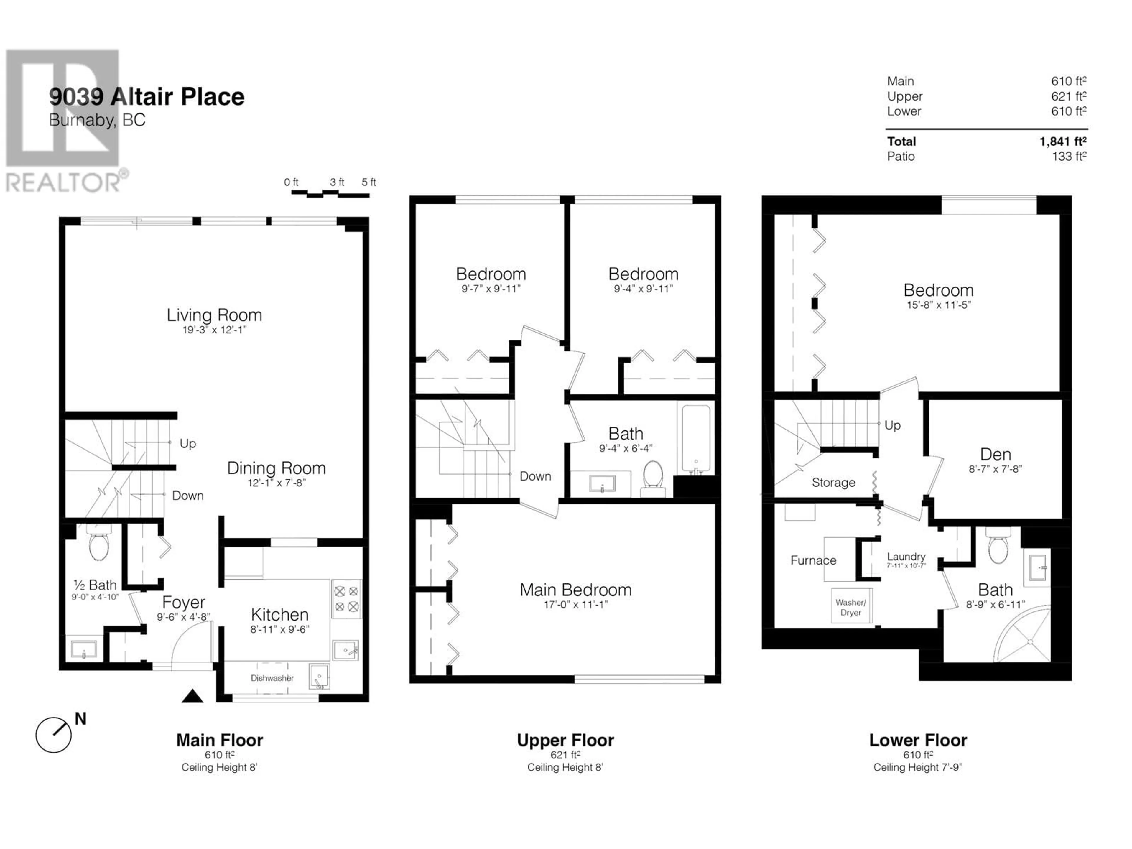 Floor plan for 9039 ALTAIR PLACE, Burnaby British Columbia V3J1A8