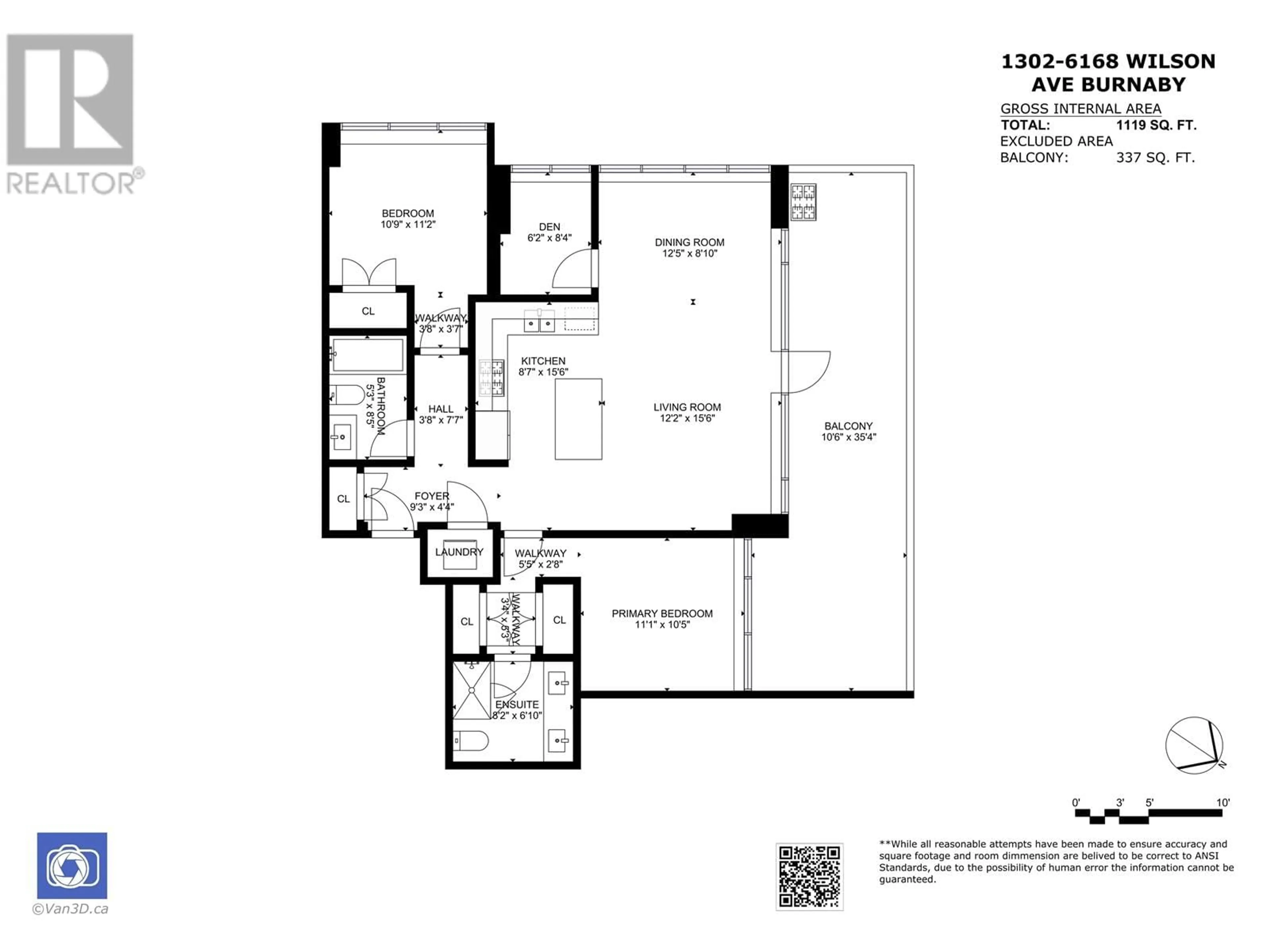 Floor plan for 1302 - 6168 WILSON AVENUE, Burnaby British Columbia V5H0B2