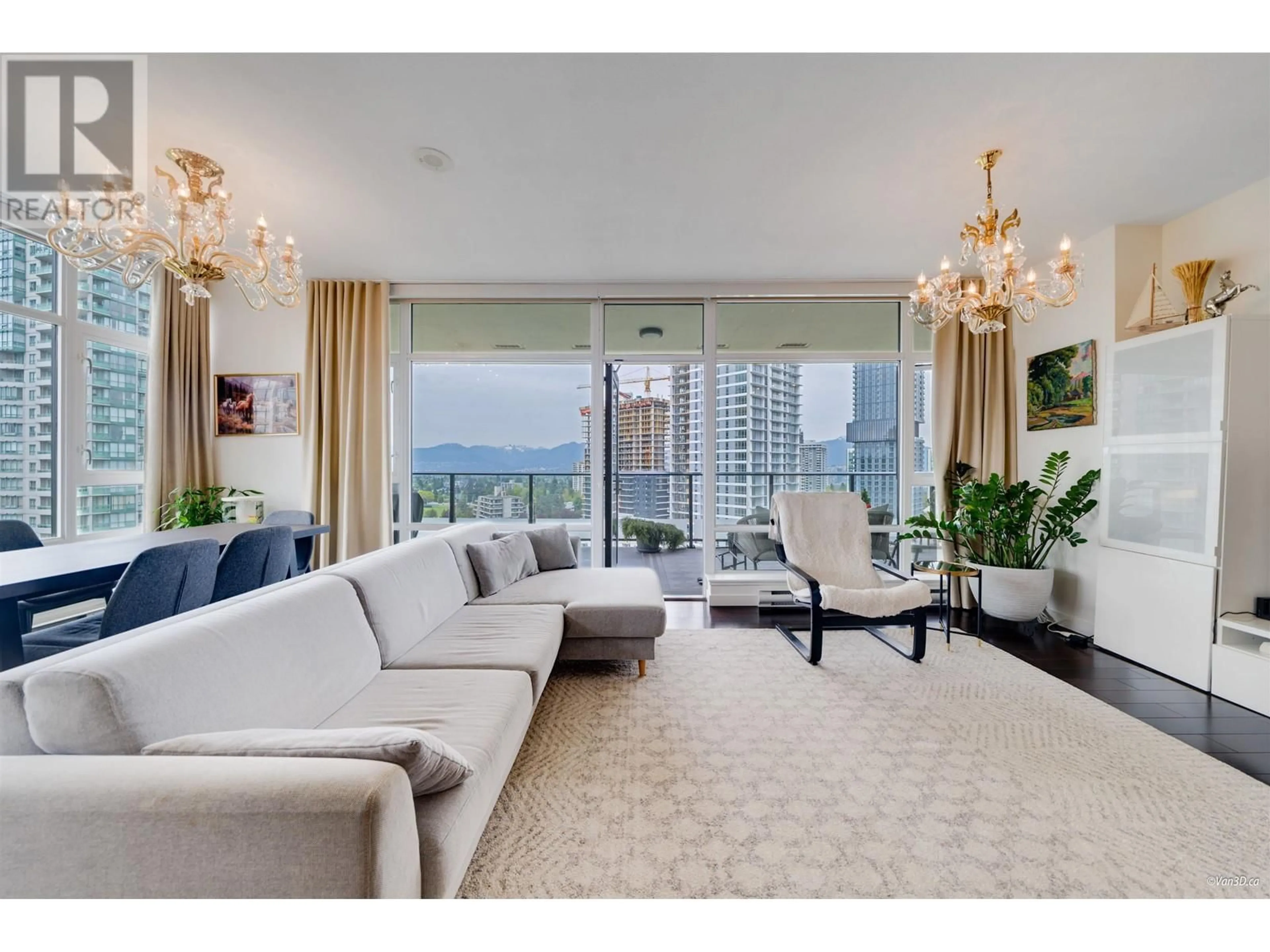 Living room with furniture, carpet floor for 1302 - 6168 WILSON AVENUE, Burnaby British Columbia V5H0B2