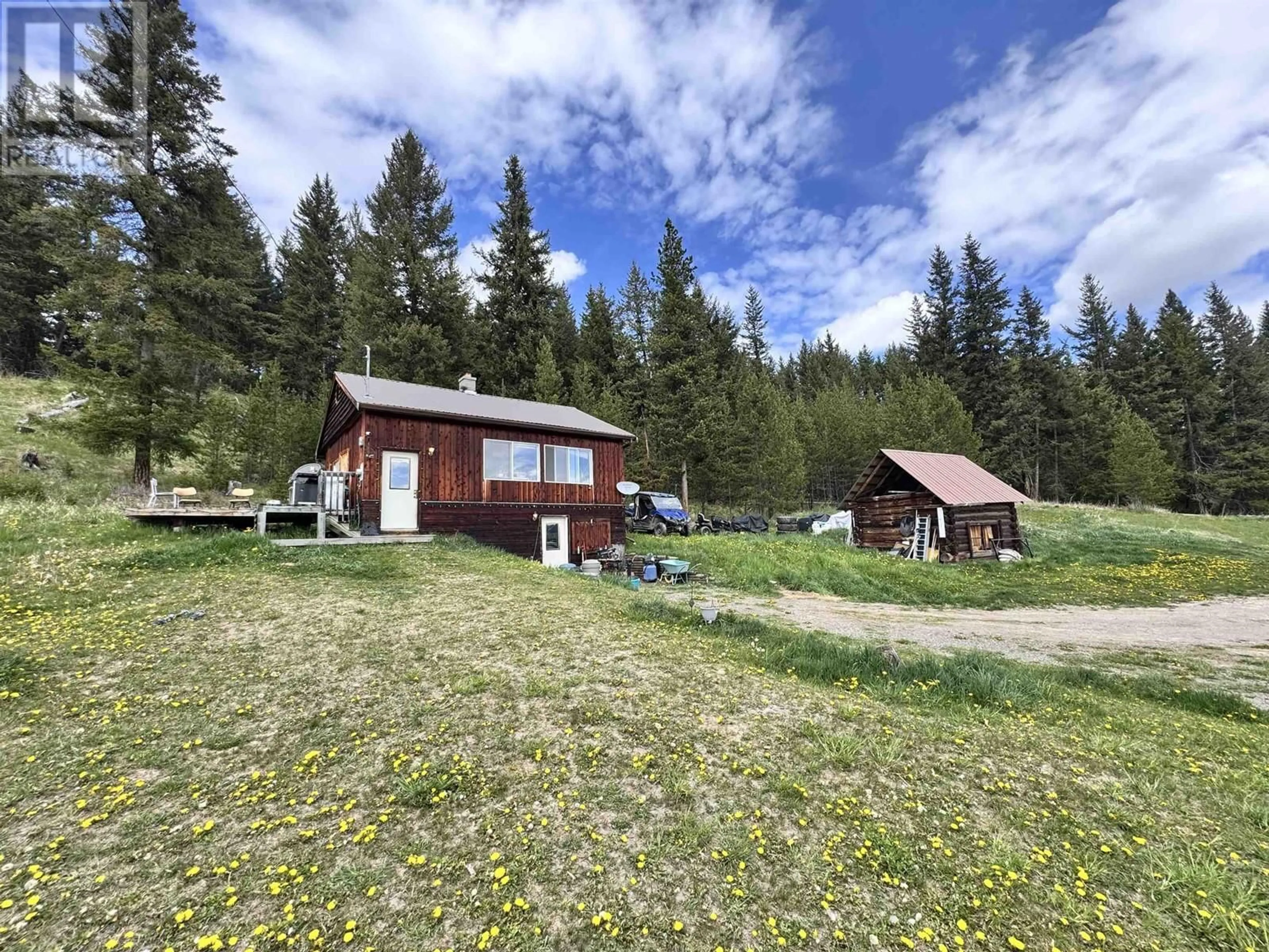 A pic from outside/outdoor area/front of a property/back of a property/a pic from drone, mountain view for 4656 CANIM HENDRIX LAKE ROAD, Forest Grove British Columbia V0K1M0